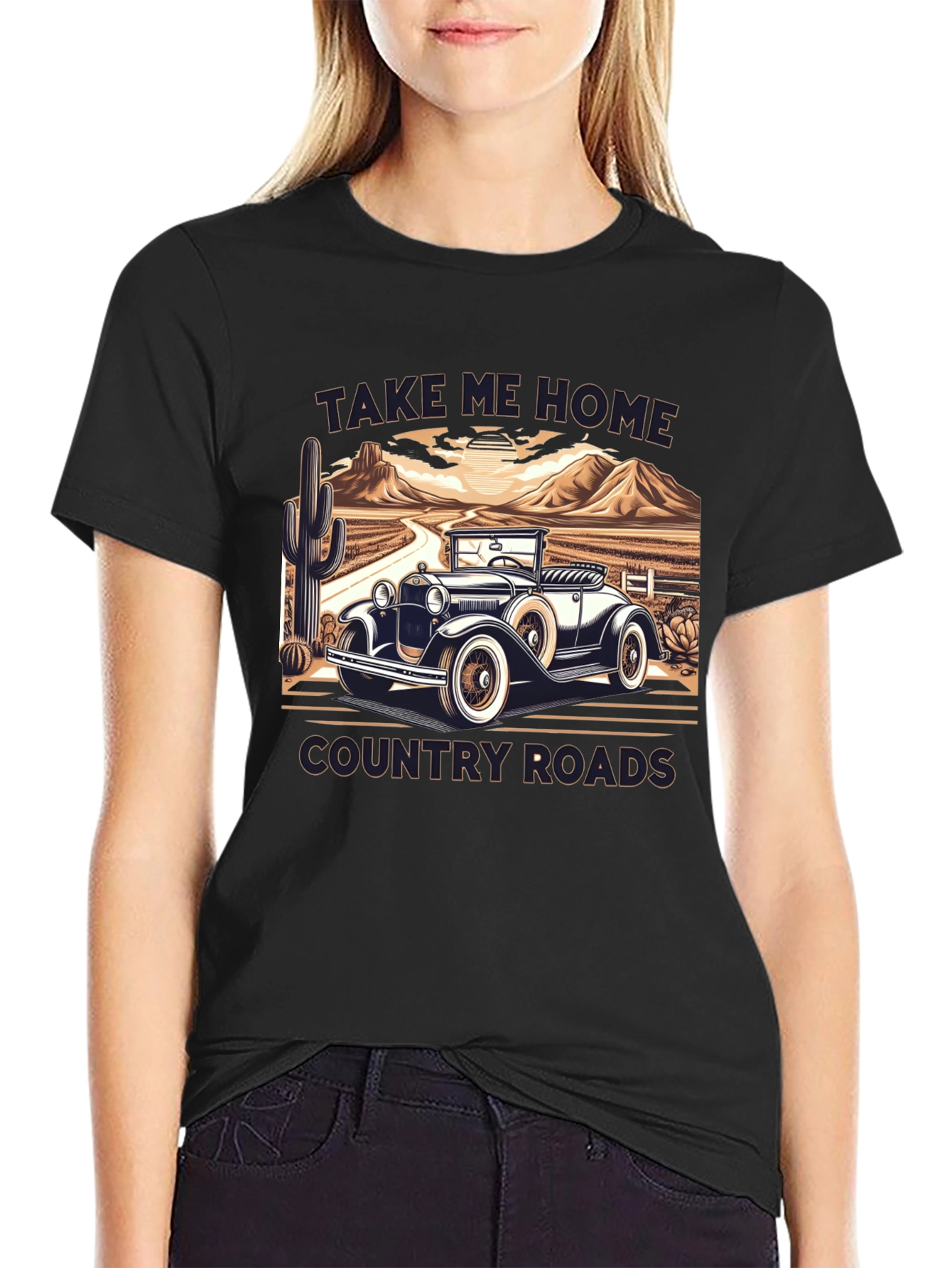 Country Roads Classic Car T-Shirt