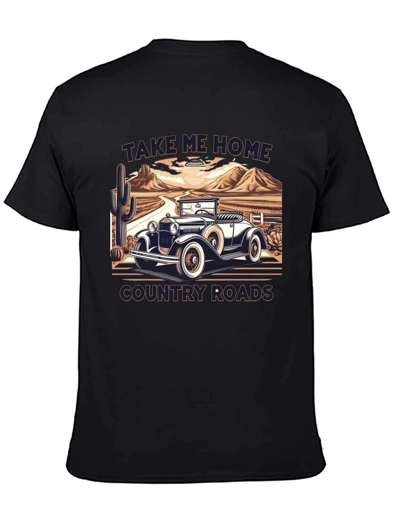 Country Roads Classic Car T-Shirt