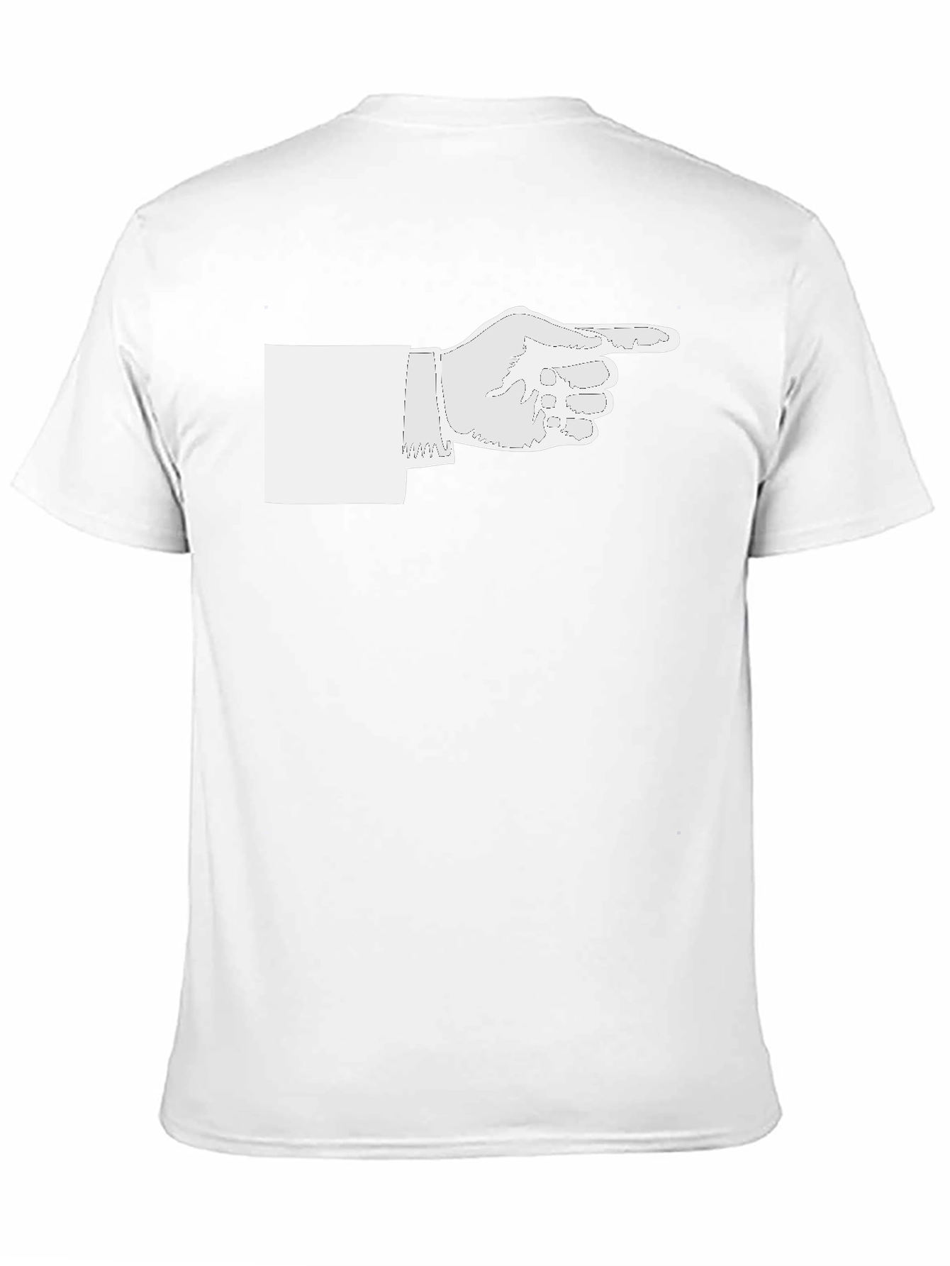 Pointing Hand Graphic Tee - Black Cotton Casual Shirt