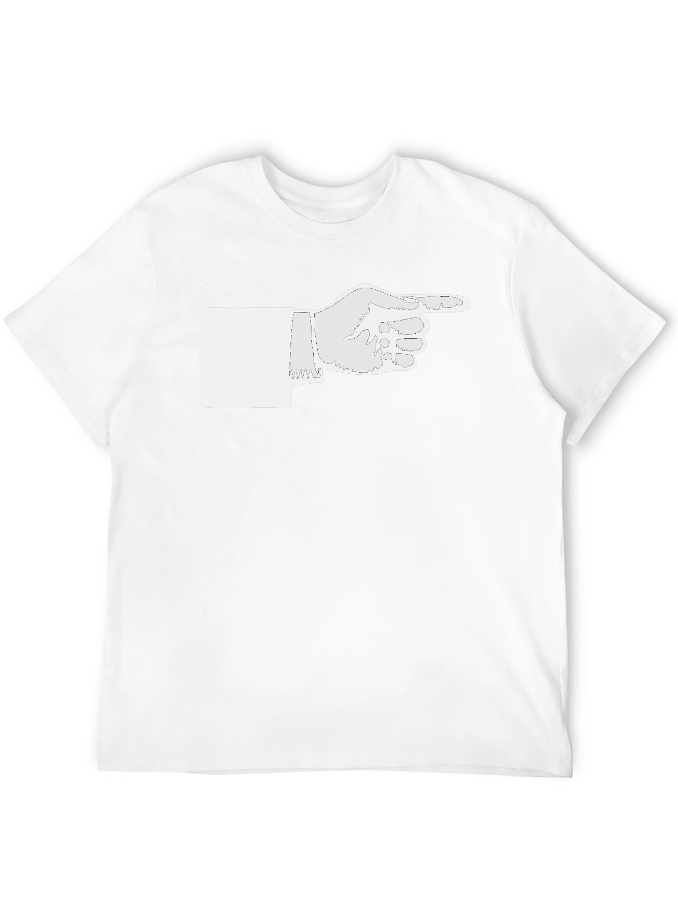 Pointing Hand Graphic Tee - Black Cotton Casual Shirt