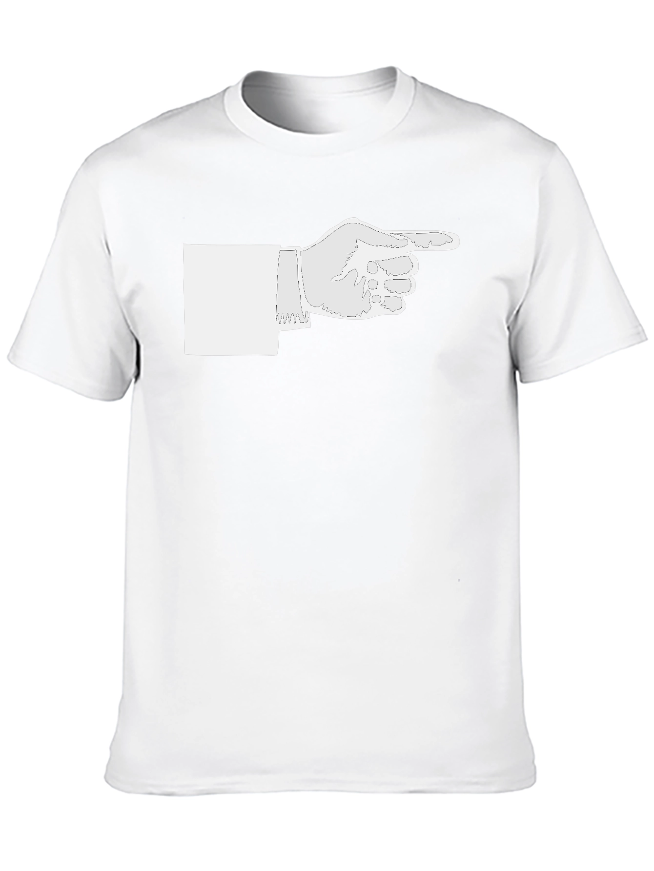 Pointing Hand Graphic Tee - Black Cotton Casual Shirt