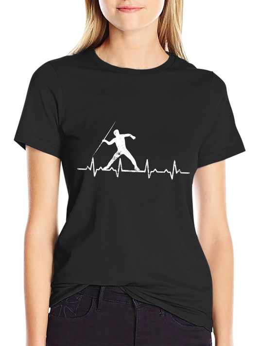 Javelin Thrower Heartbeat T-Shirt - Track & Field Tee