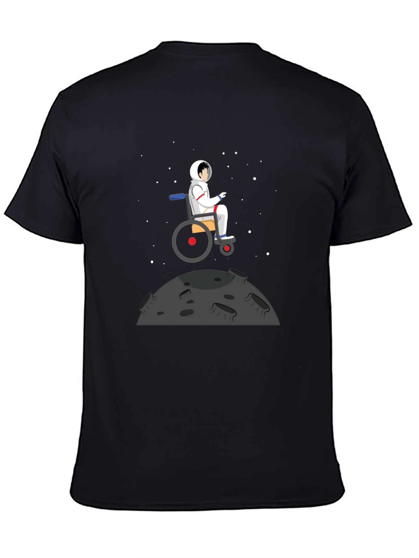 Astronaut Wheelchair T-Shirt - Black Graphic Tee