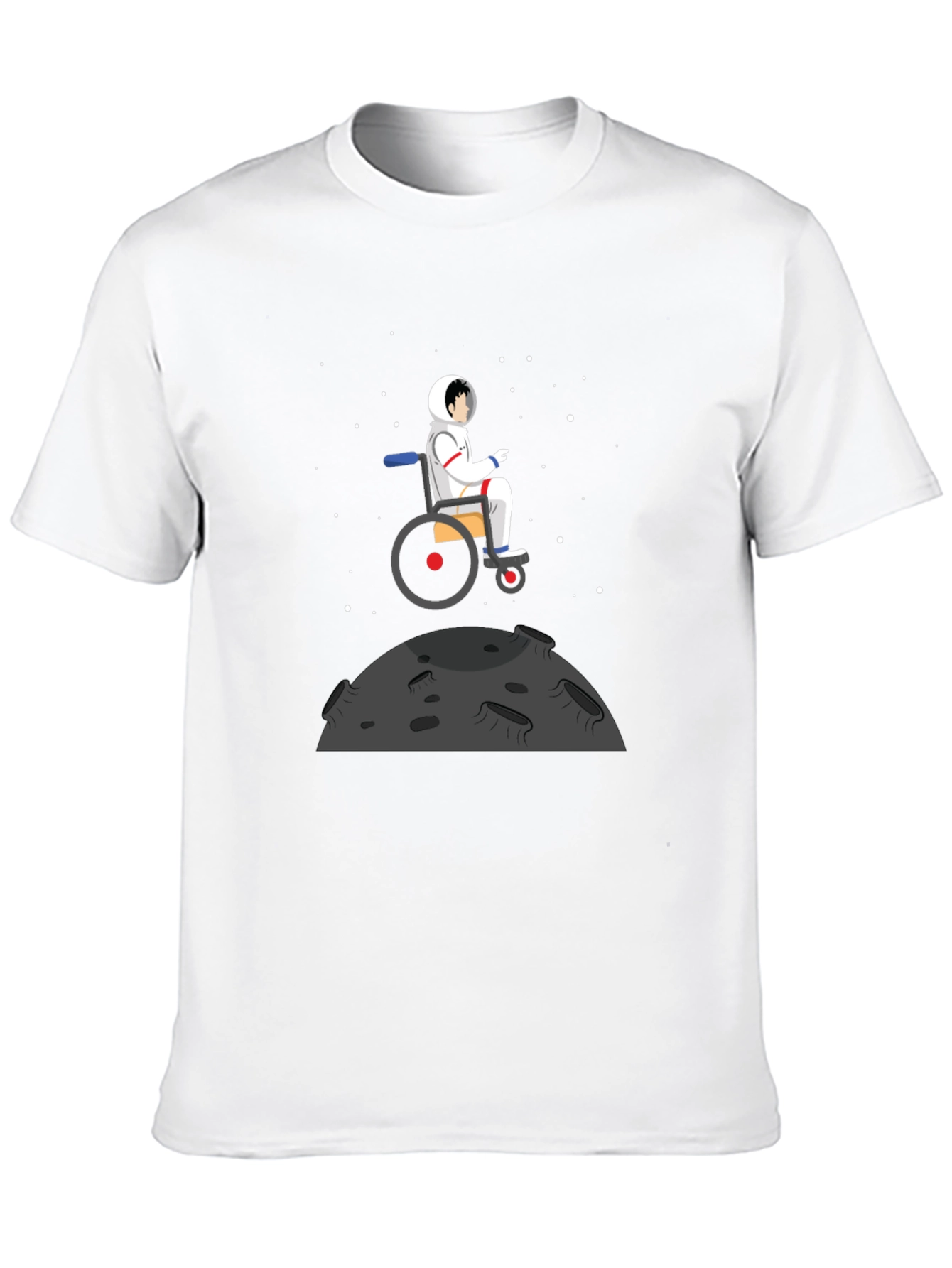 Astronaut Wheelchair T-Shirt - Black Graphic Tee