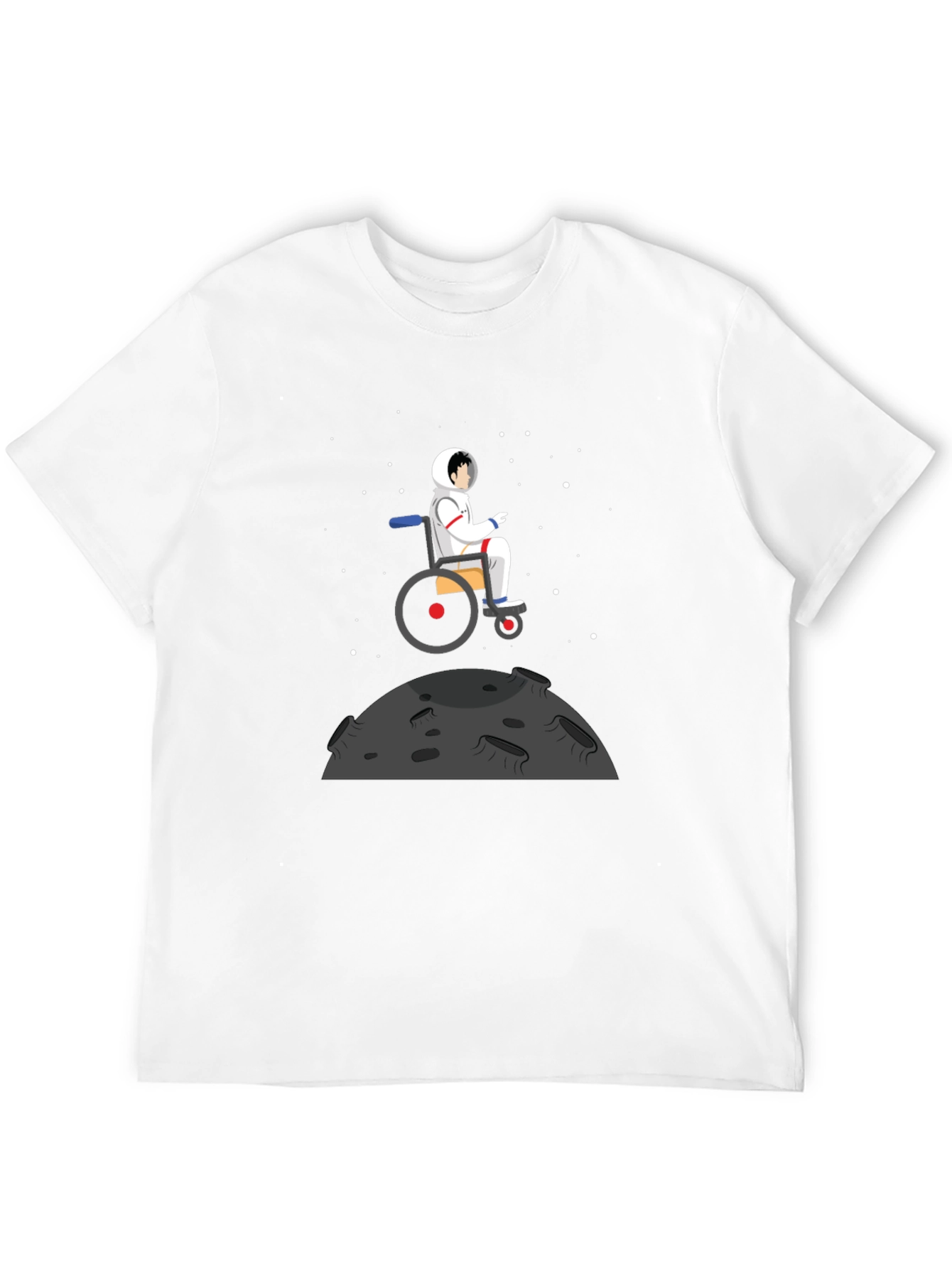 Astronaut Wheelchair T-Shirt - Black Graphic Tee