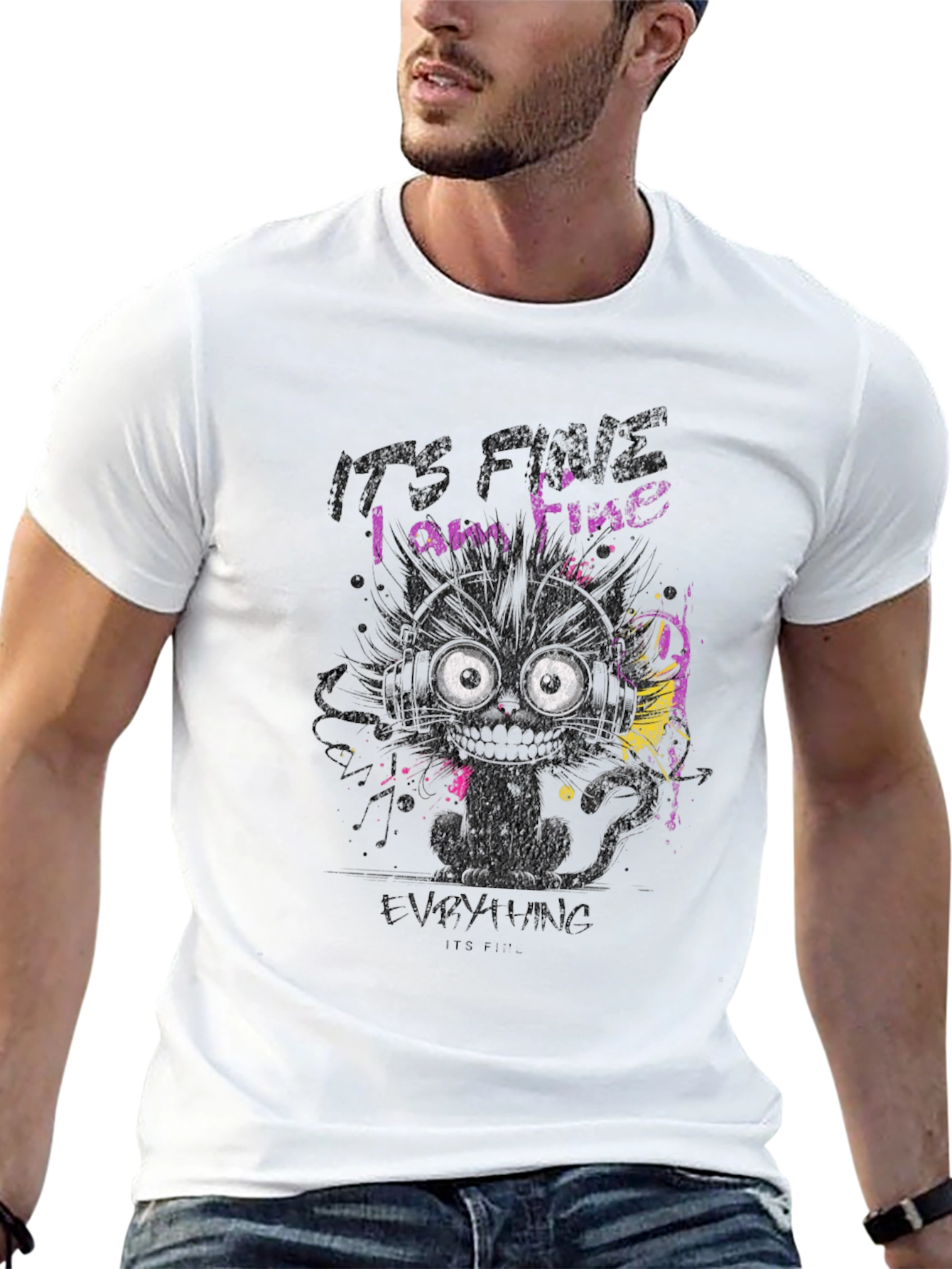Its Fine Cat Graphic T-Shirt