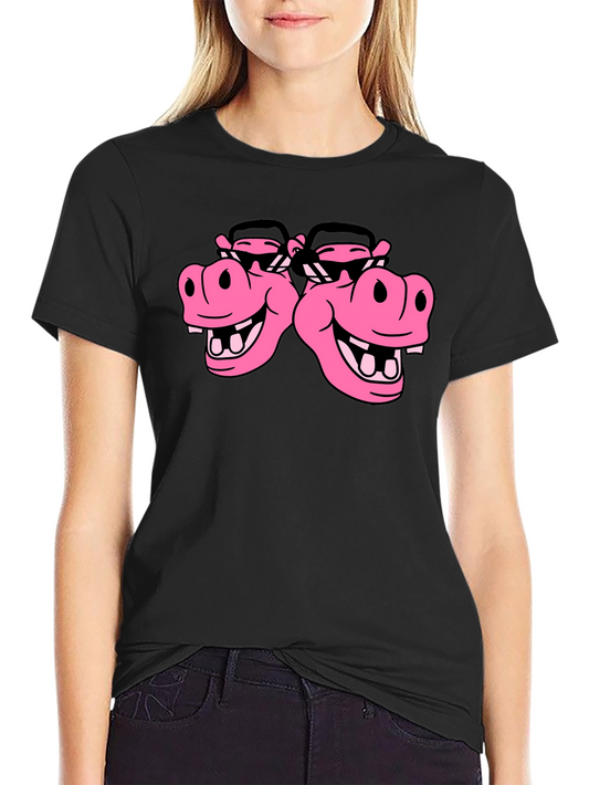 Hippo Heads Black T-Shirt