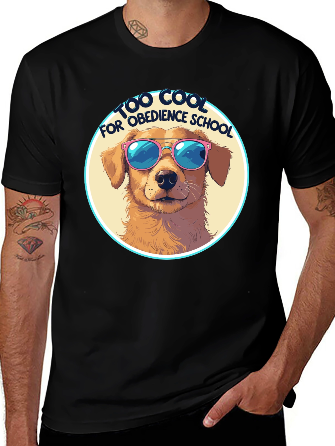Cool Dog T-Shirt - Golden Retriever in Sunglasses