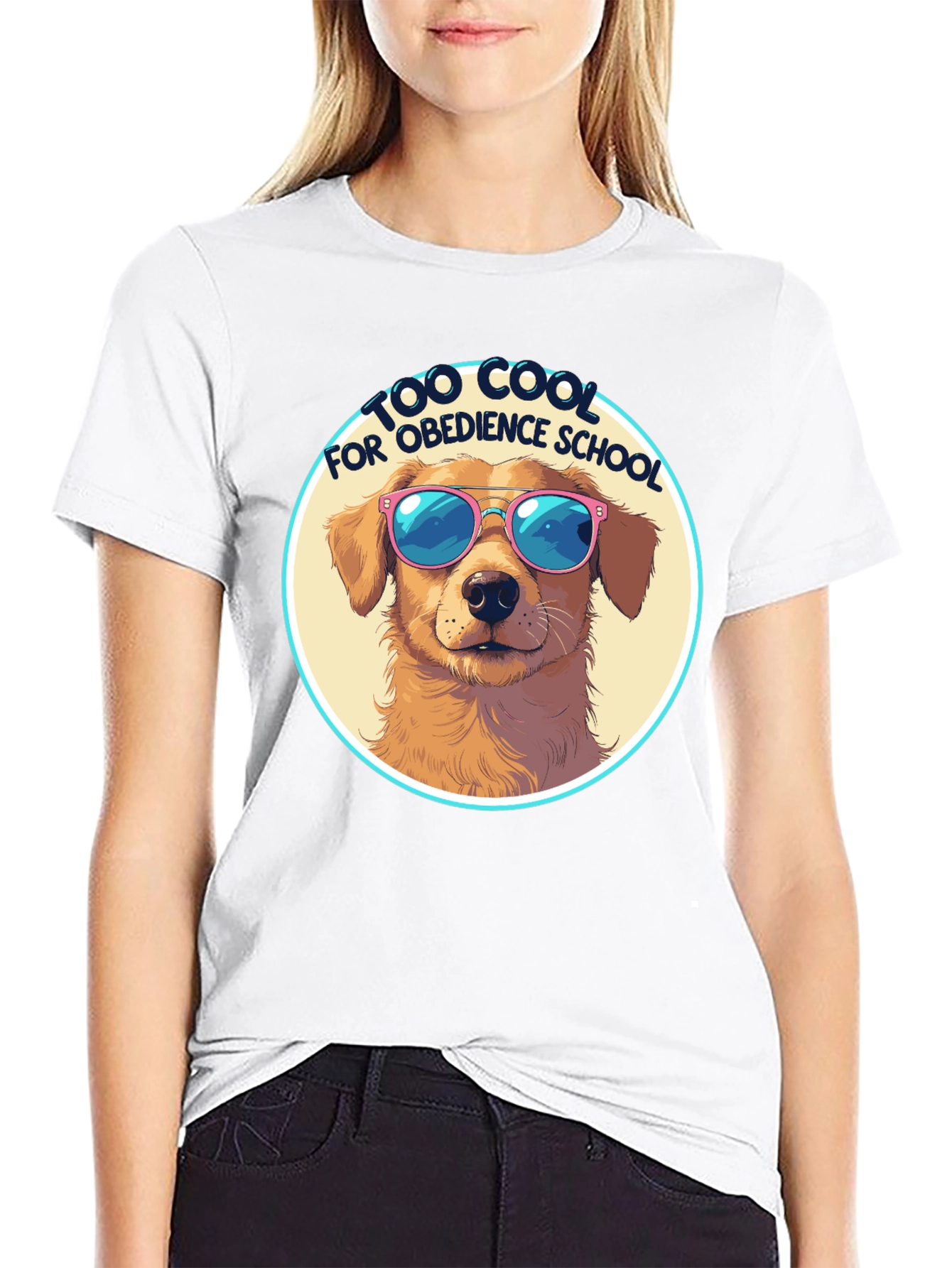 Cool Dog T-Shirt - Golden Retriever in Sunglasses