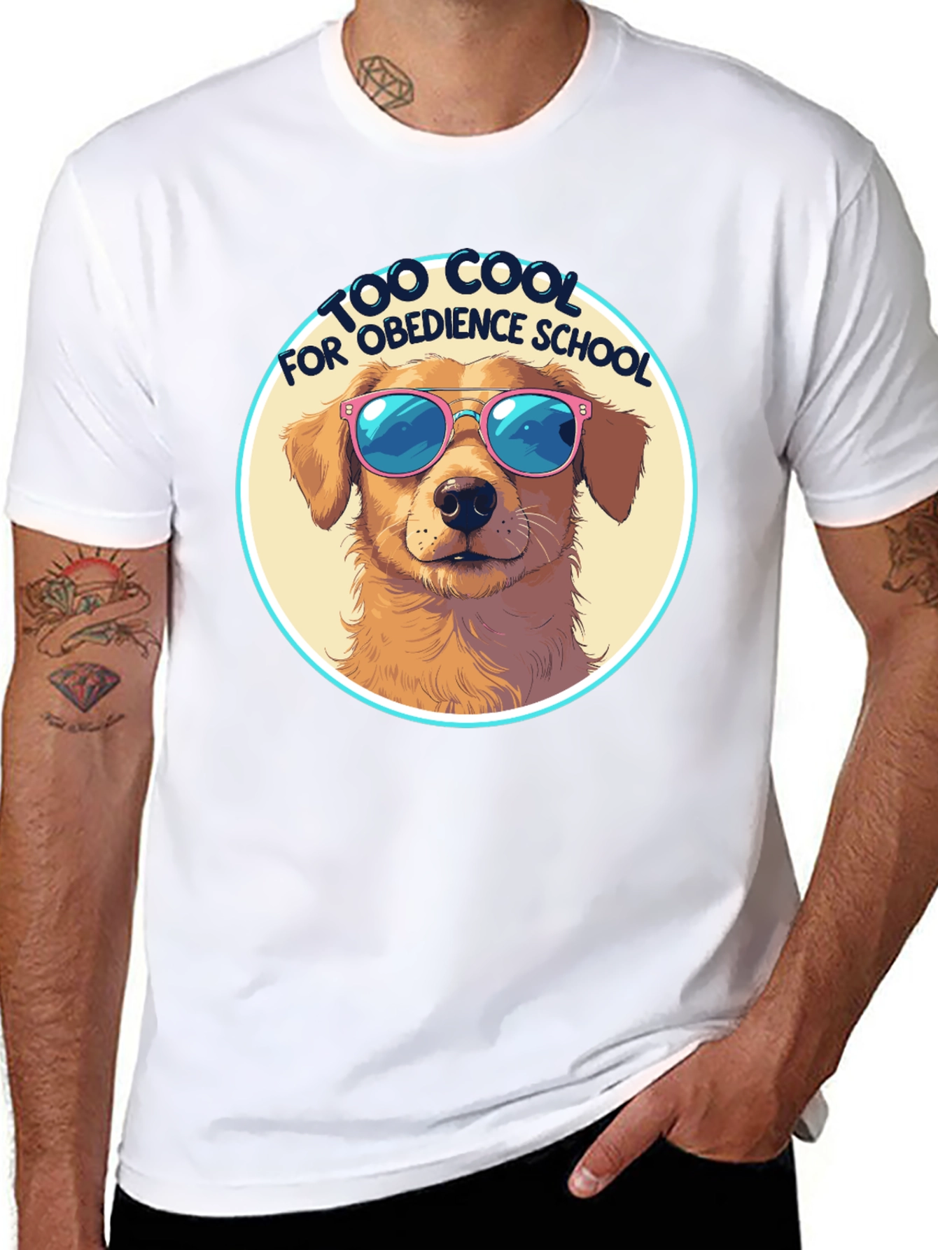 Cool Dog T-Shirt - Golden Retriever in Sunglasses