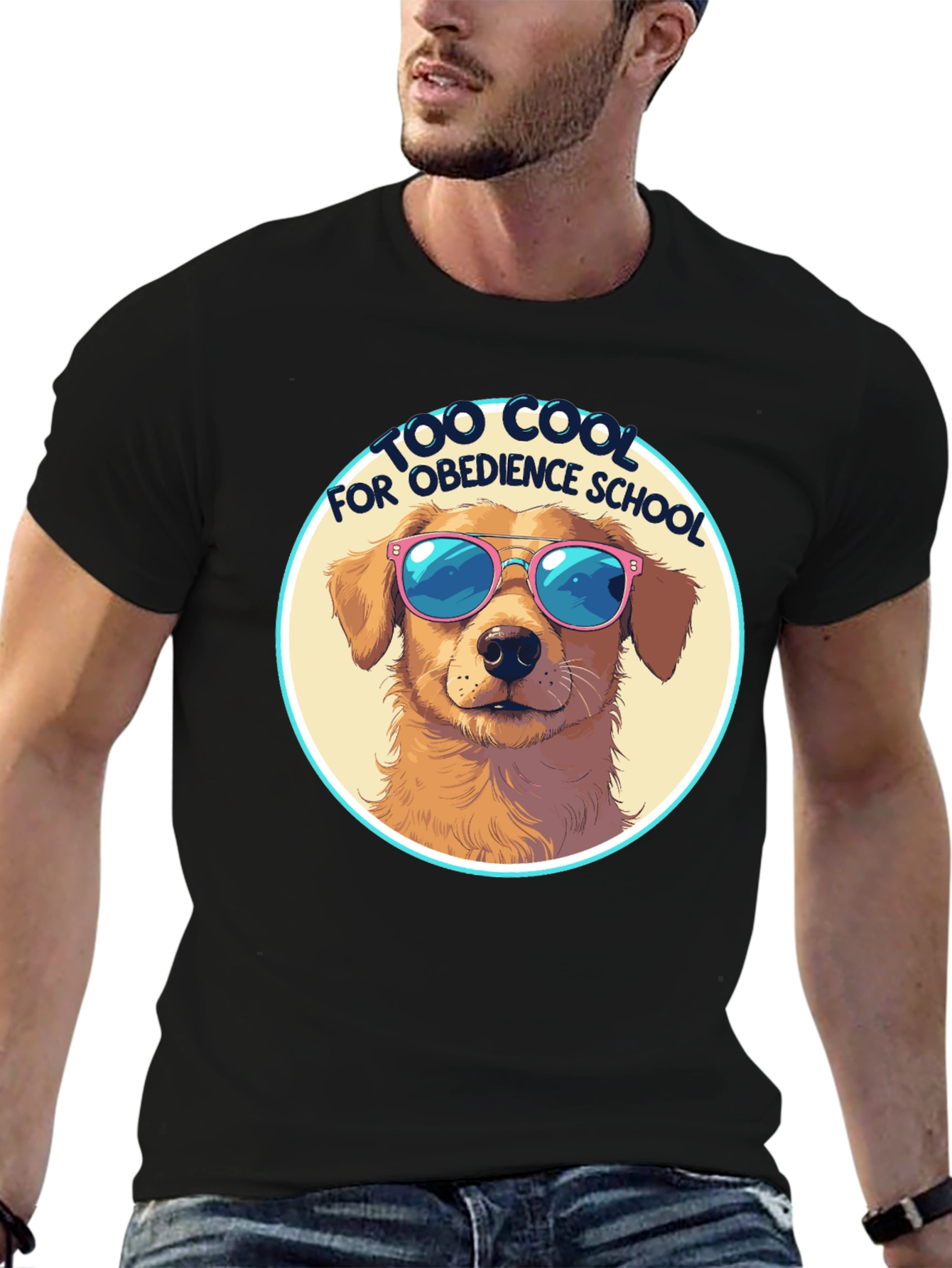 Cool Dog T-Shirt - Golden Retriever in Sunglasses
