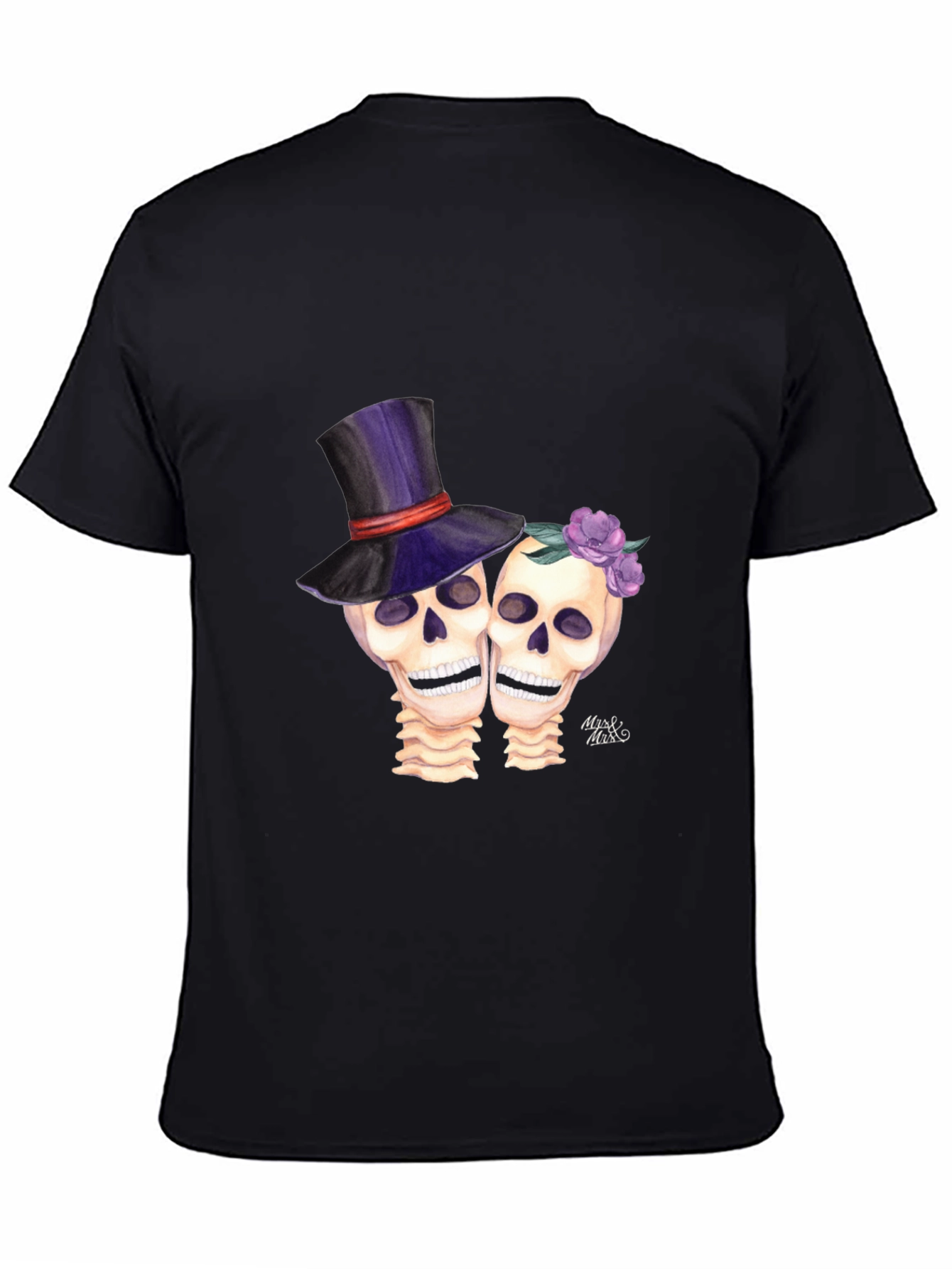 Day of the Dead Skull Couple Graphic Tee