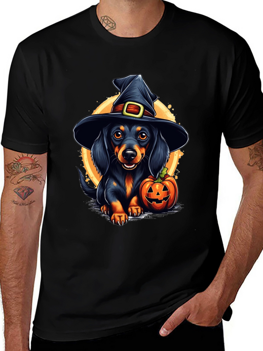 Halloween Dachshund Witch T-Shirt