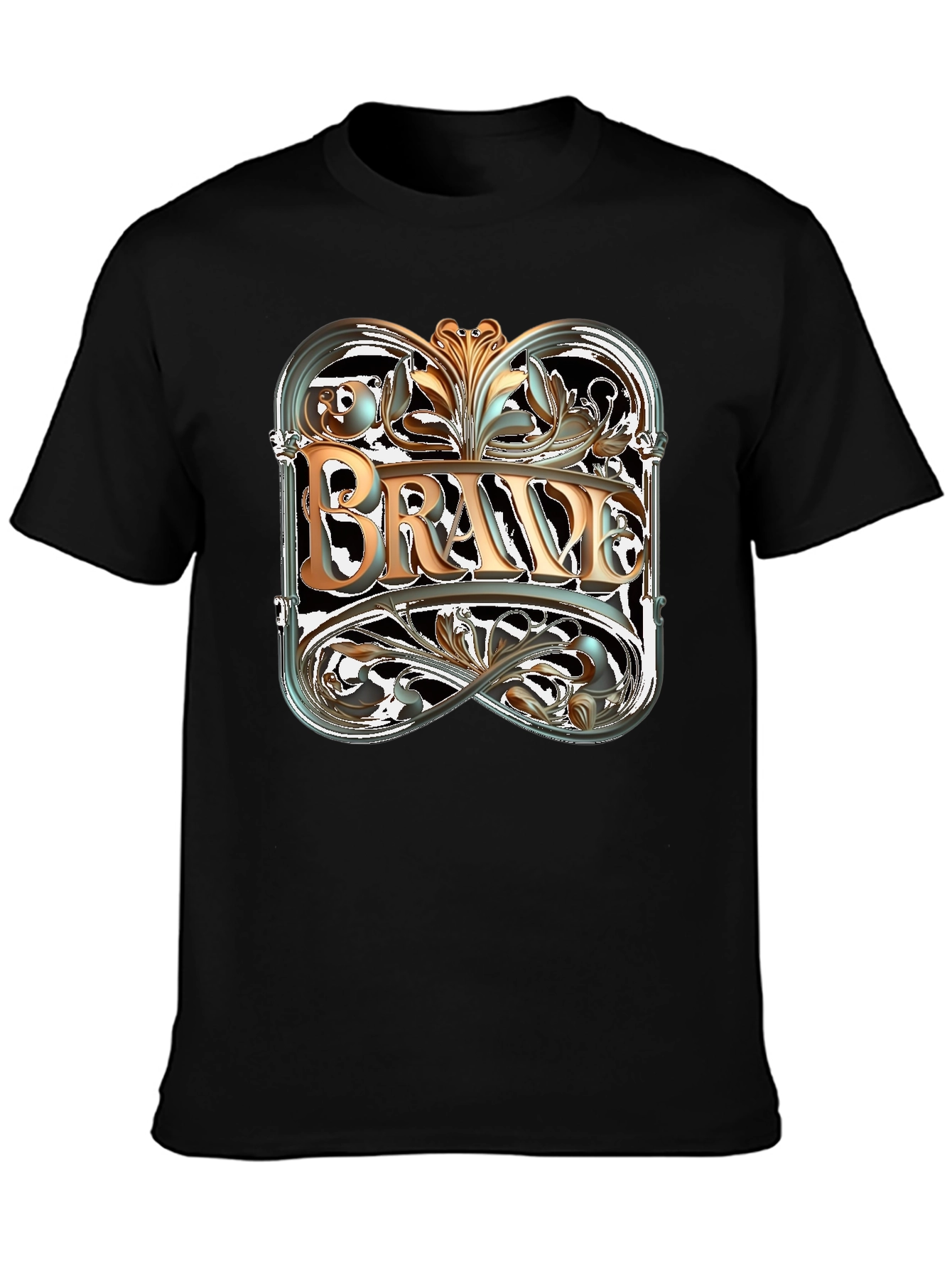 Brave Graphic Tee - Black Cotton Blend