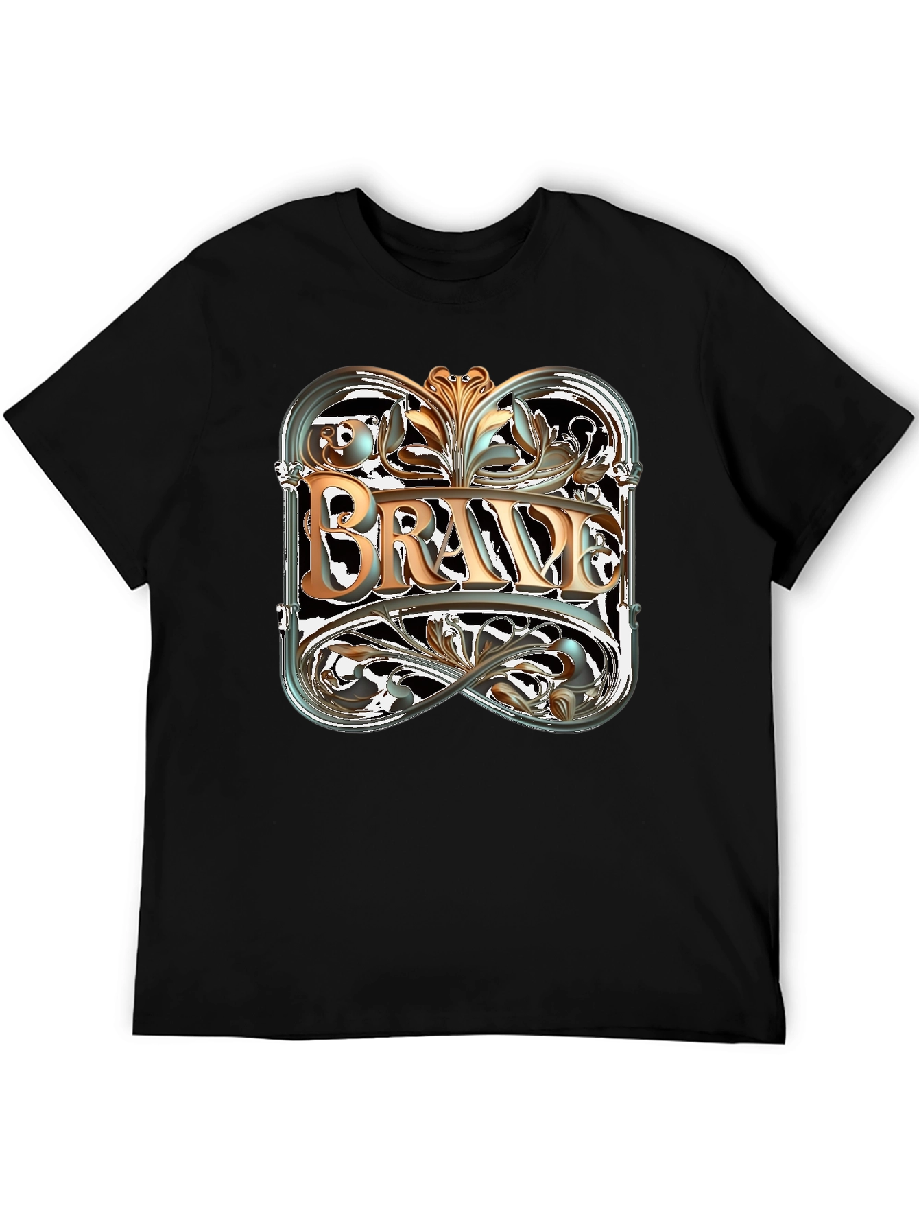 Brave Graphic Tee - Black Cotton Blend