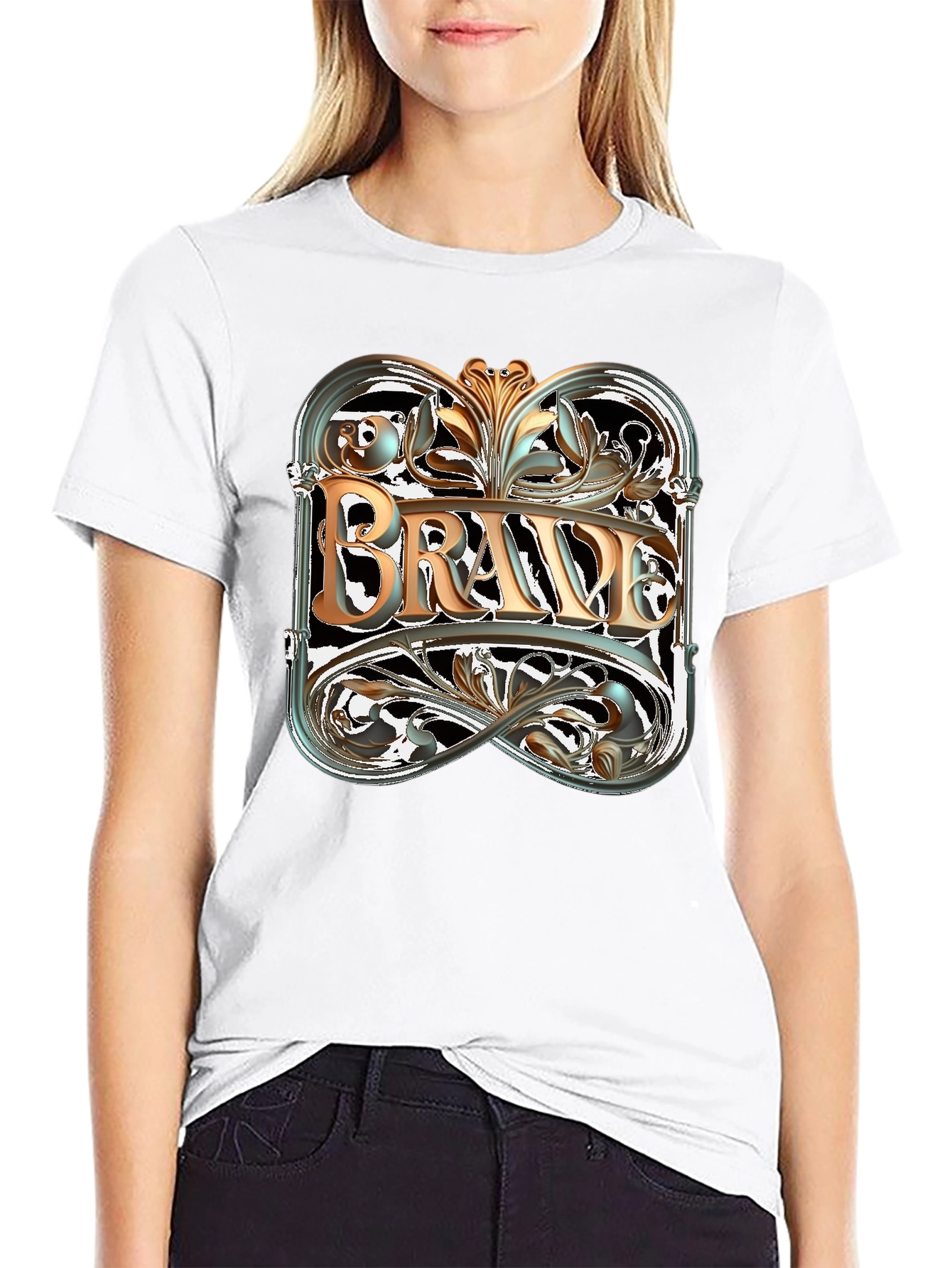 Brave Graphic Tee - Black Cotton Blend