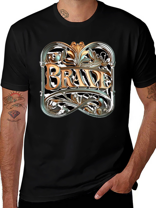 Brave Graphic Tee - Black Cotton Blend