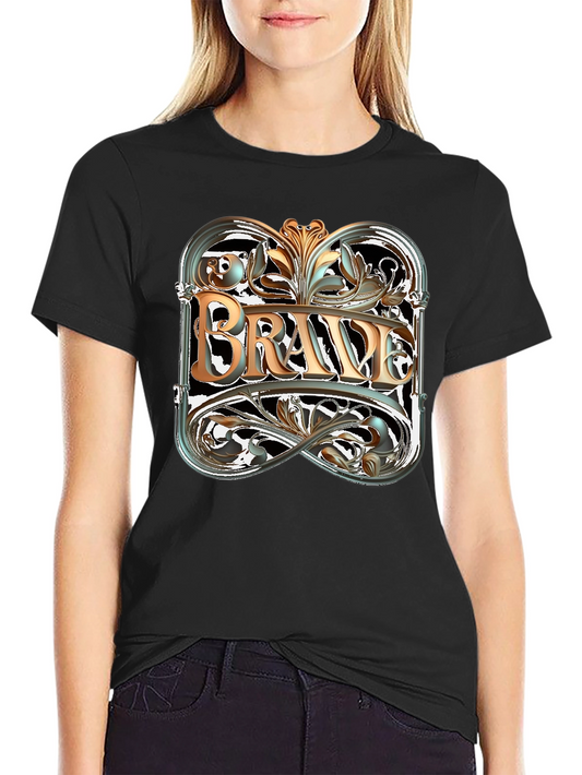 Brave Graphic Tee - Black Cotton Blend