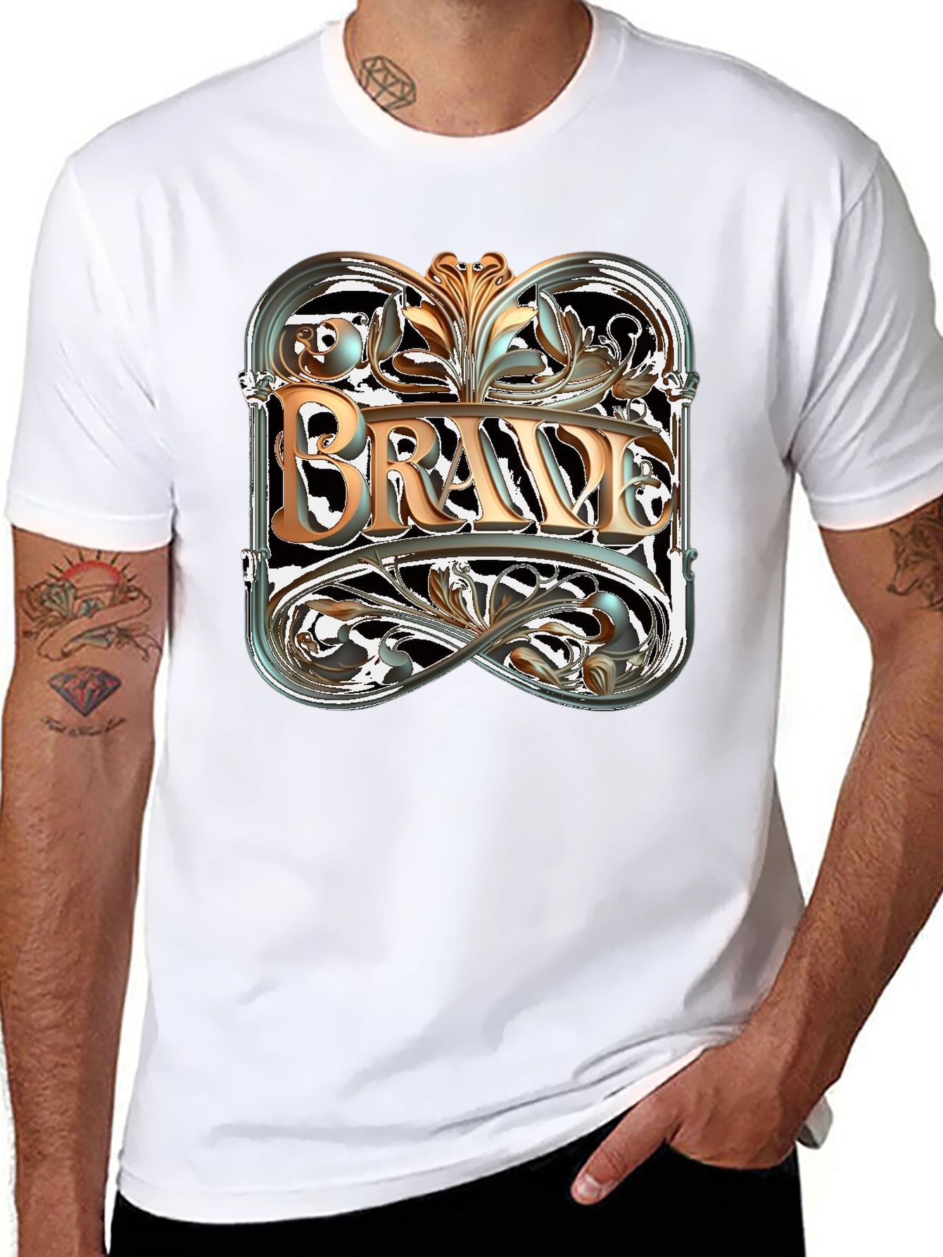 Brave Graphic Tee - Black Cotton Blend