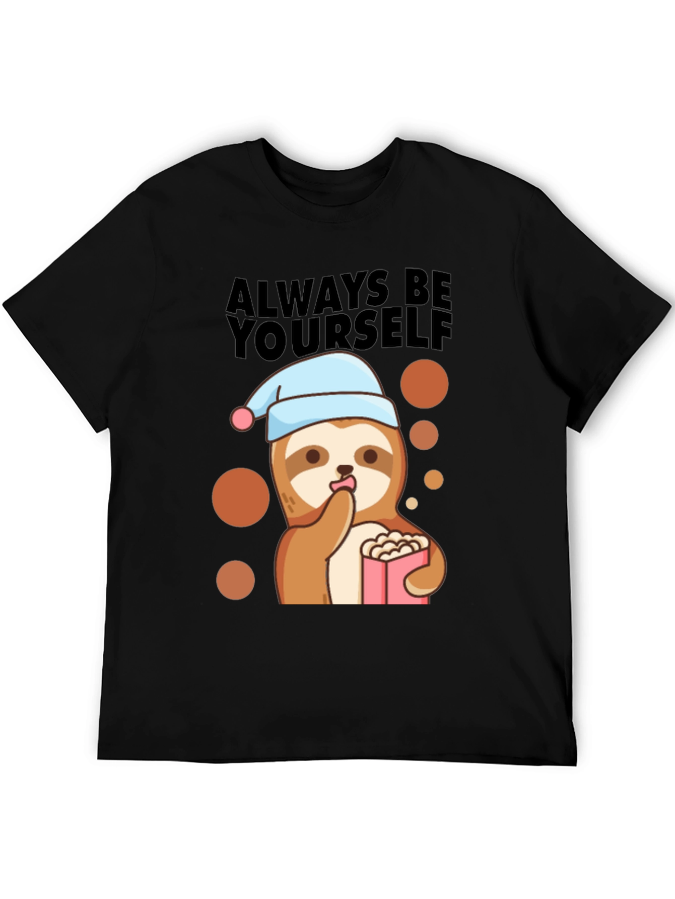 Sloth Always Be Yourself Black T-Shirt