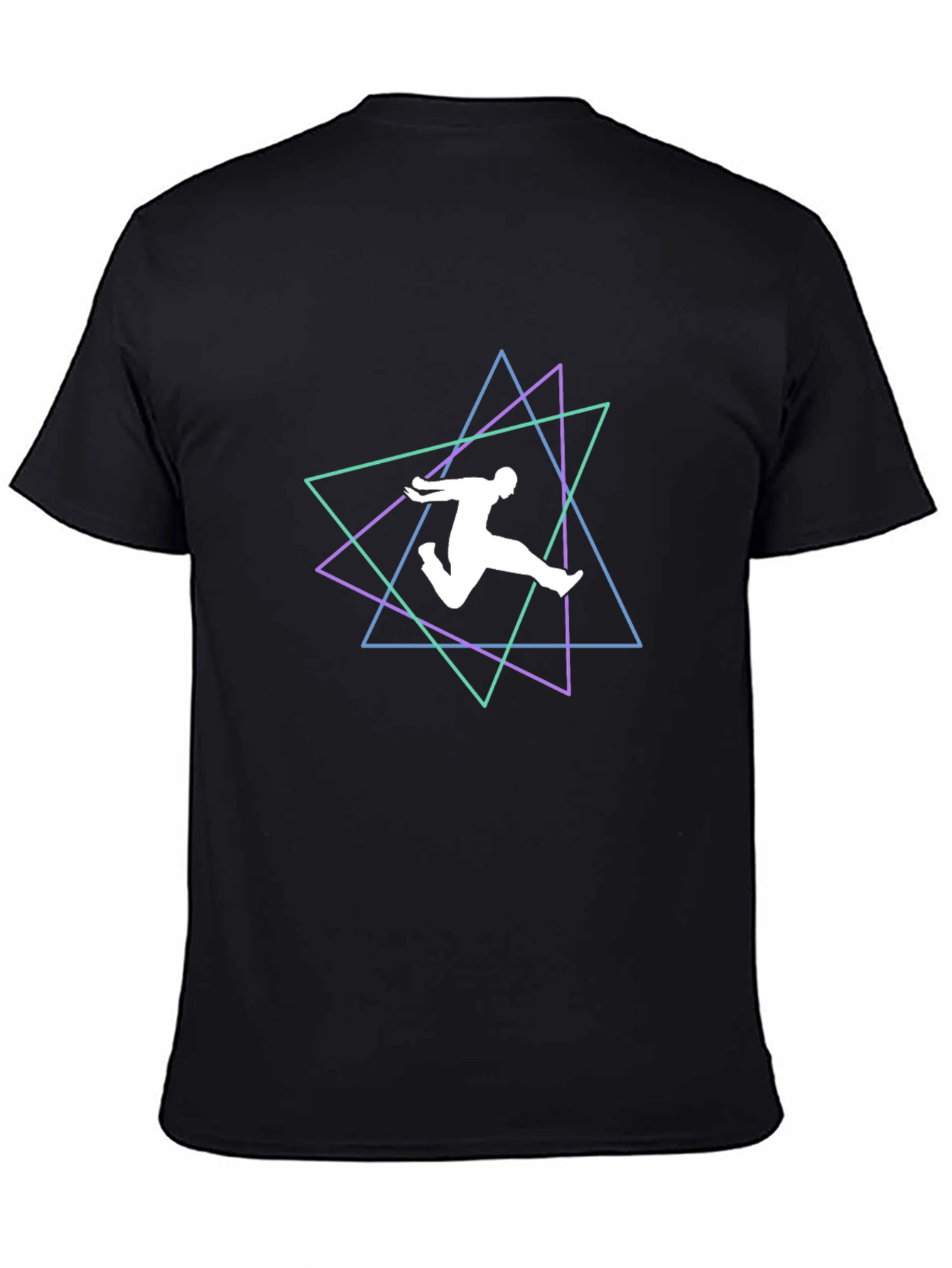 Geometric Runner Black T-Shirt