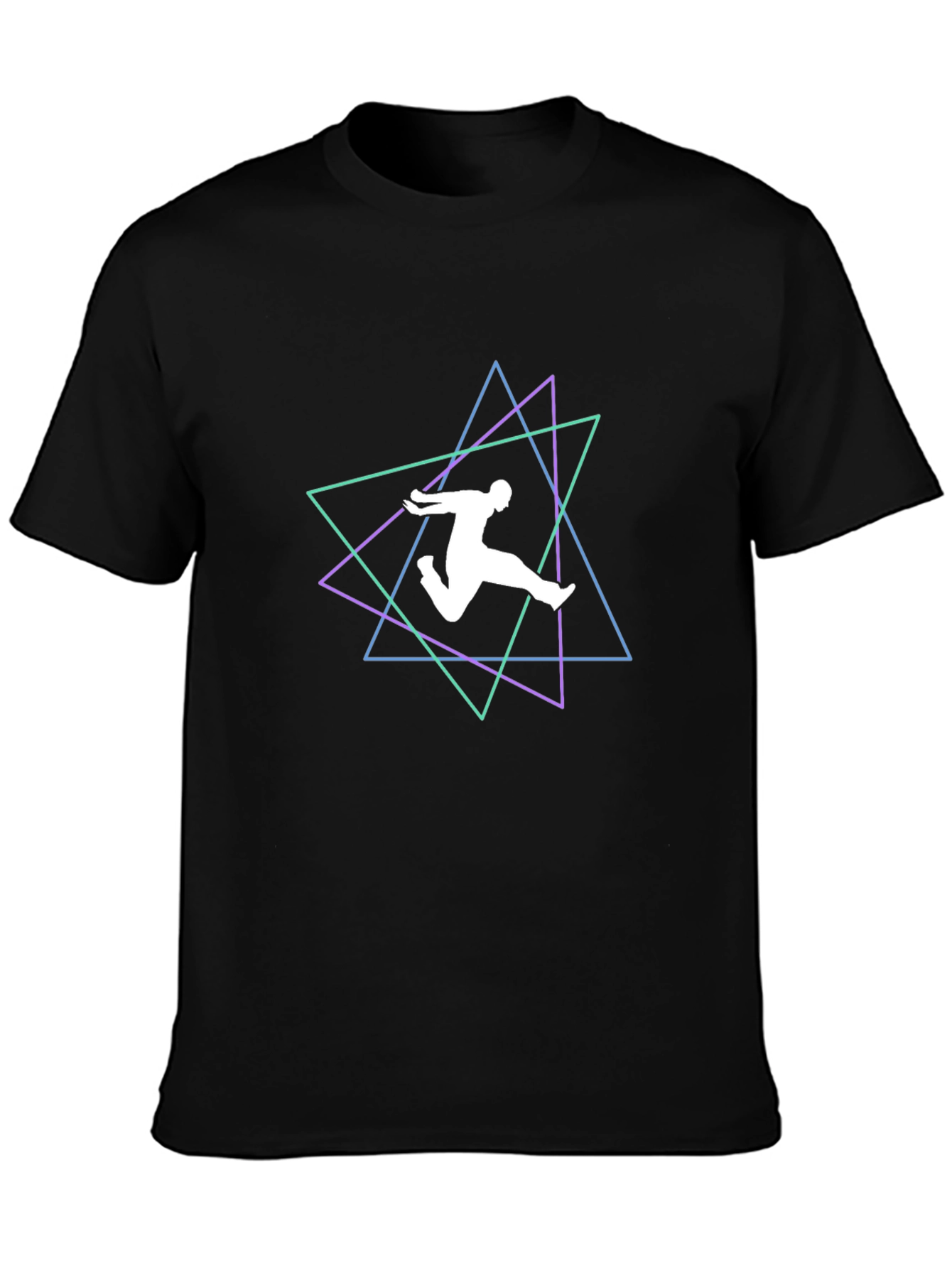 Geometric Runner Black T-Shirt