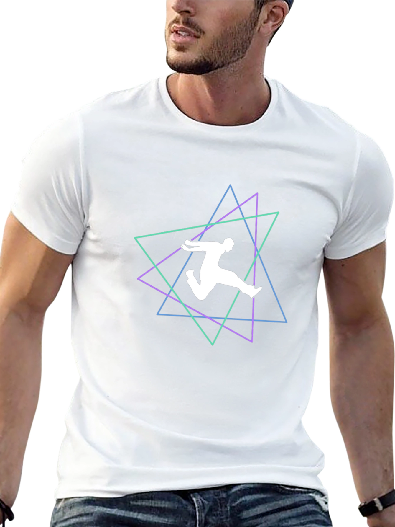 Geometric Runner Black T-Shirt