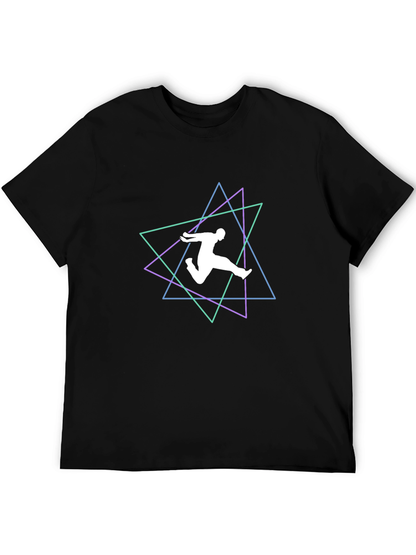 Geometric Runner Black T-Shirt