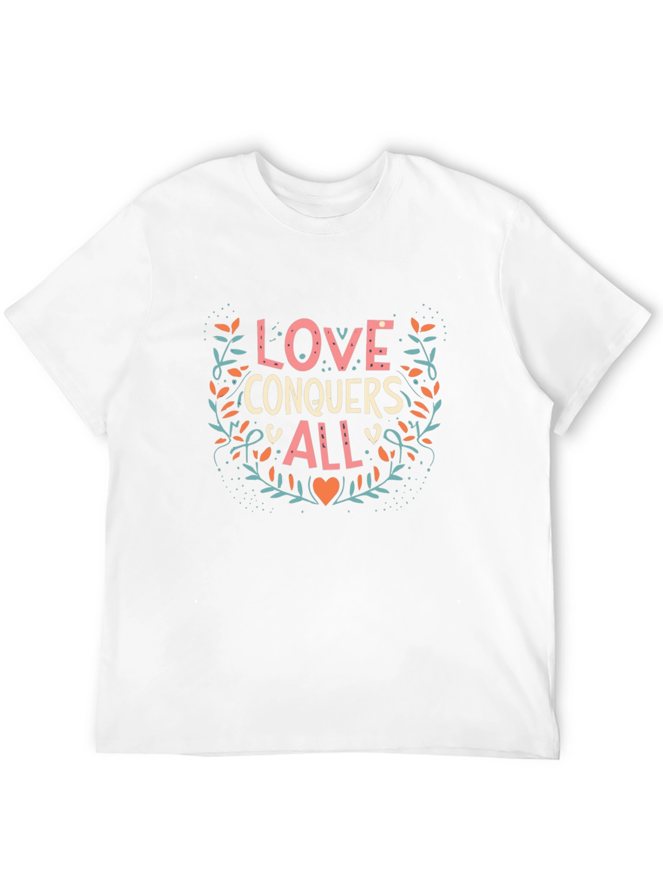 Love Conquers All Graphic Tee - Trendy Black T-Shirt