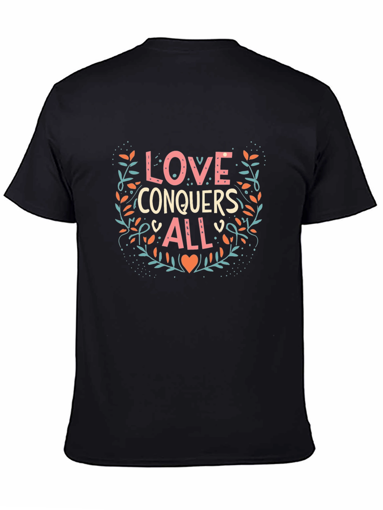Love Conquers All Graphic Tee - Trendy Black T-Shirt