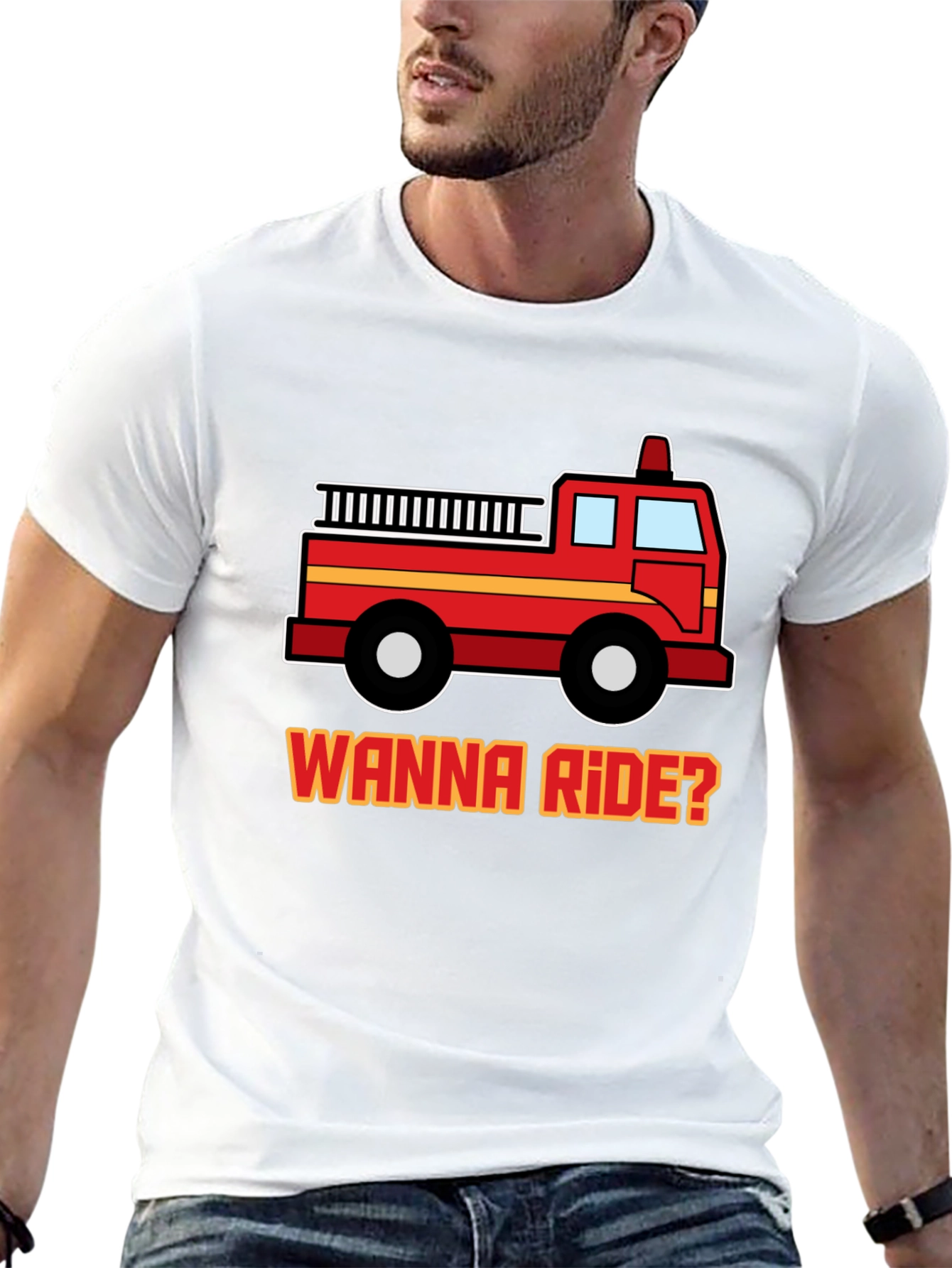 Wanna Ride? Firetruck Graphic Tee