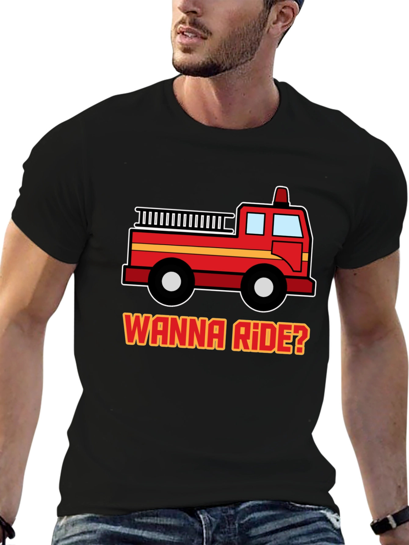 Wanna Ride? Firetruck Graphic Tee