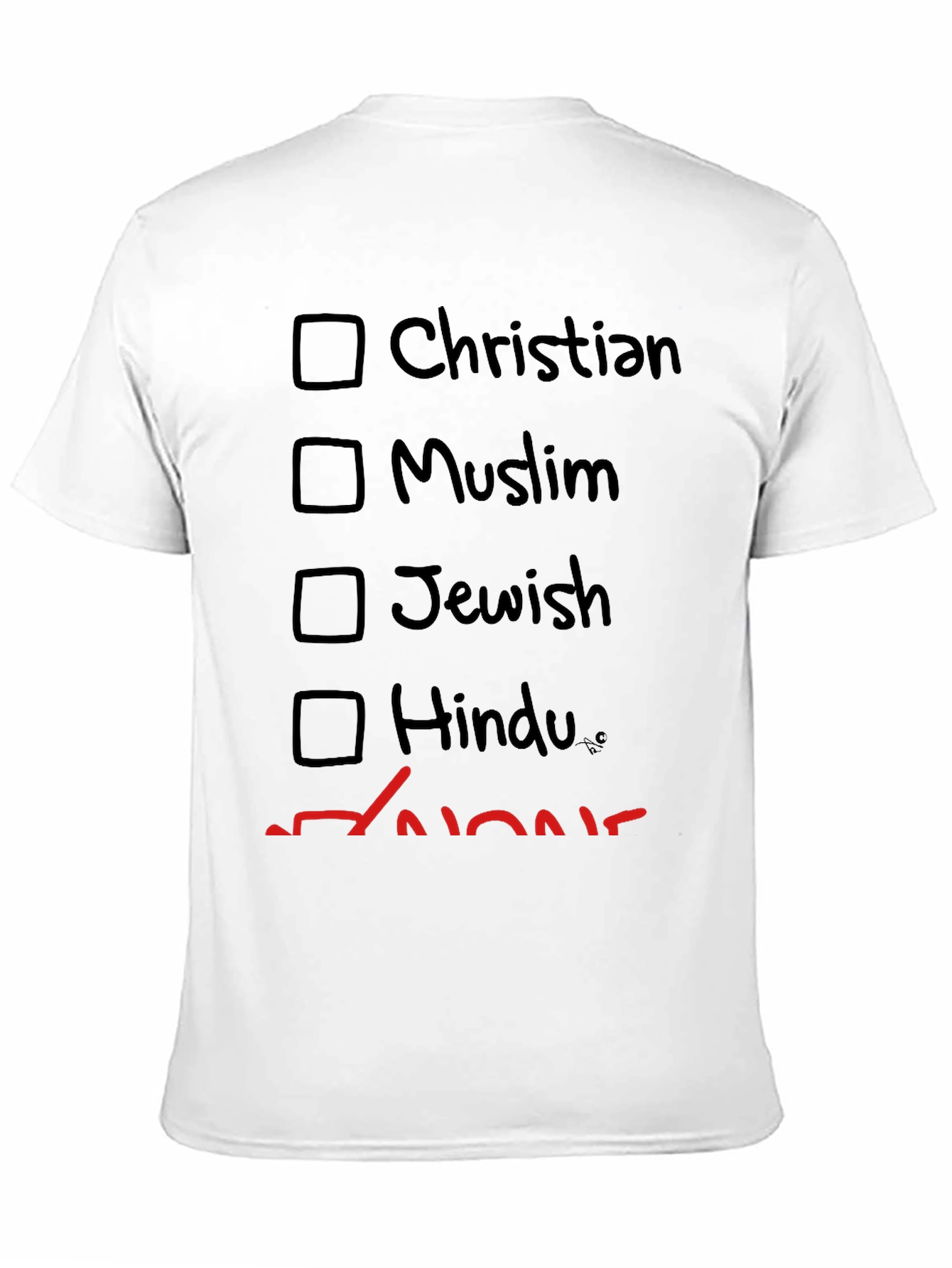 Atheist Humor T-Shirt - Religion Checkbox Tee