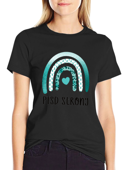 PTSD Strong Ribbon Rainbow T-Shirt
