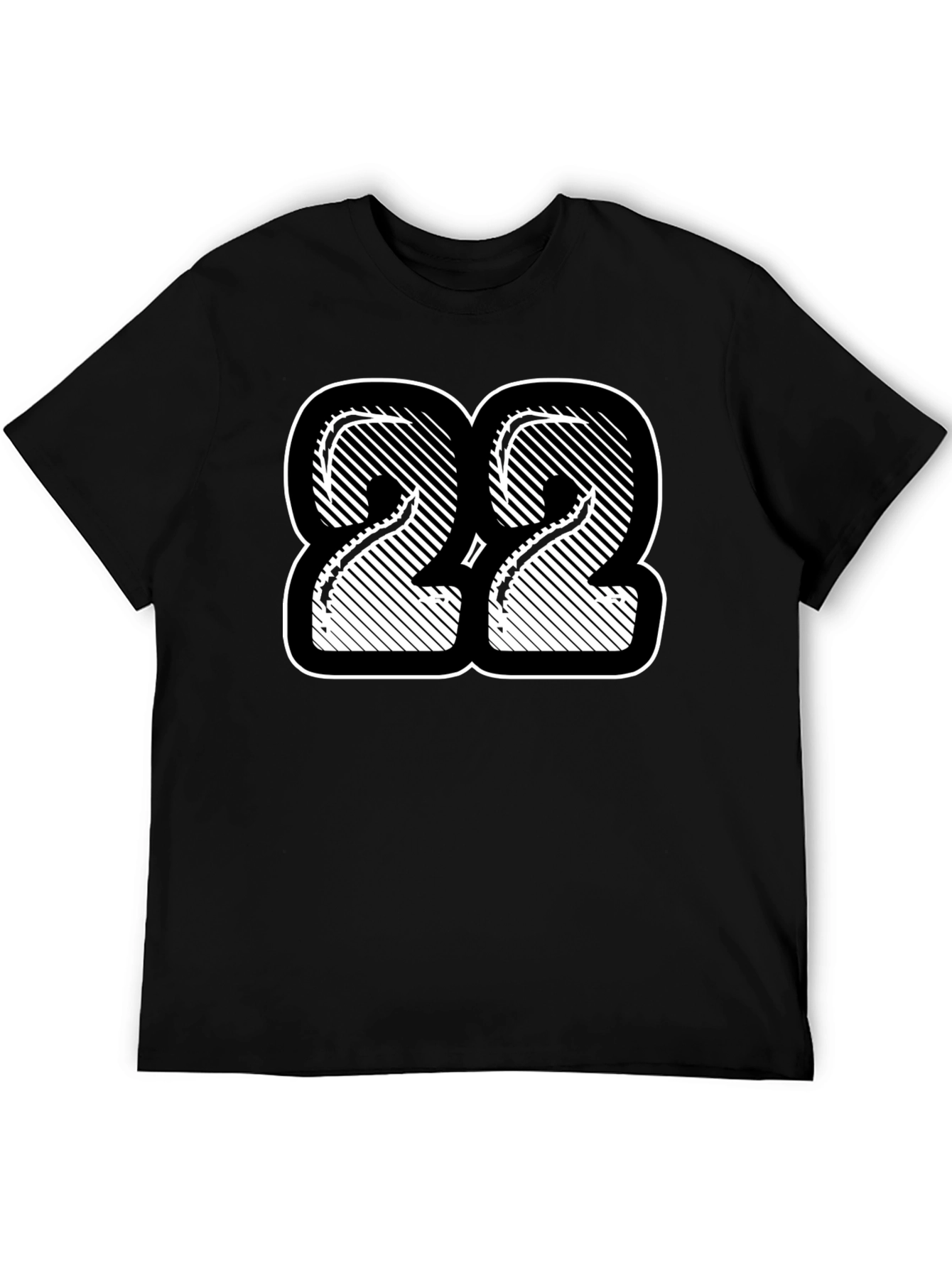 Number 22 Graphic Print Black T-Shirt