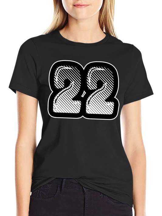 Number 22 Graphic Print Black T-Shirt