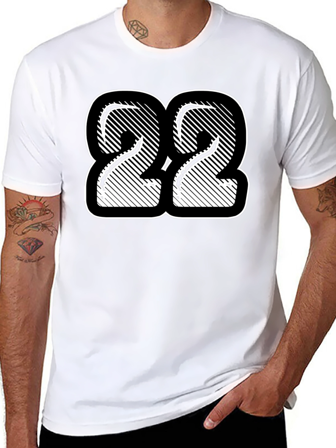 Number 22 Graphic Print Black T-Shirt