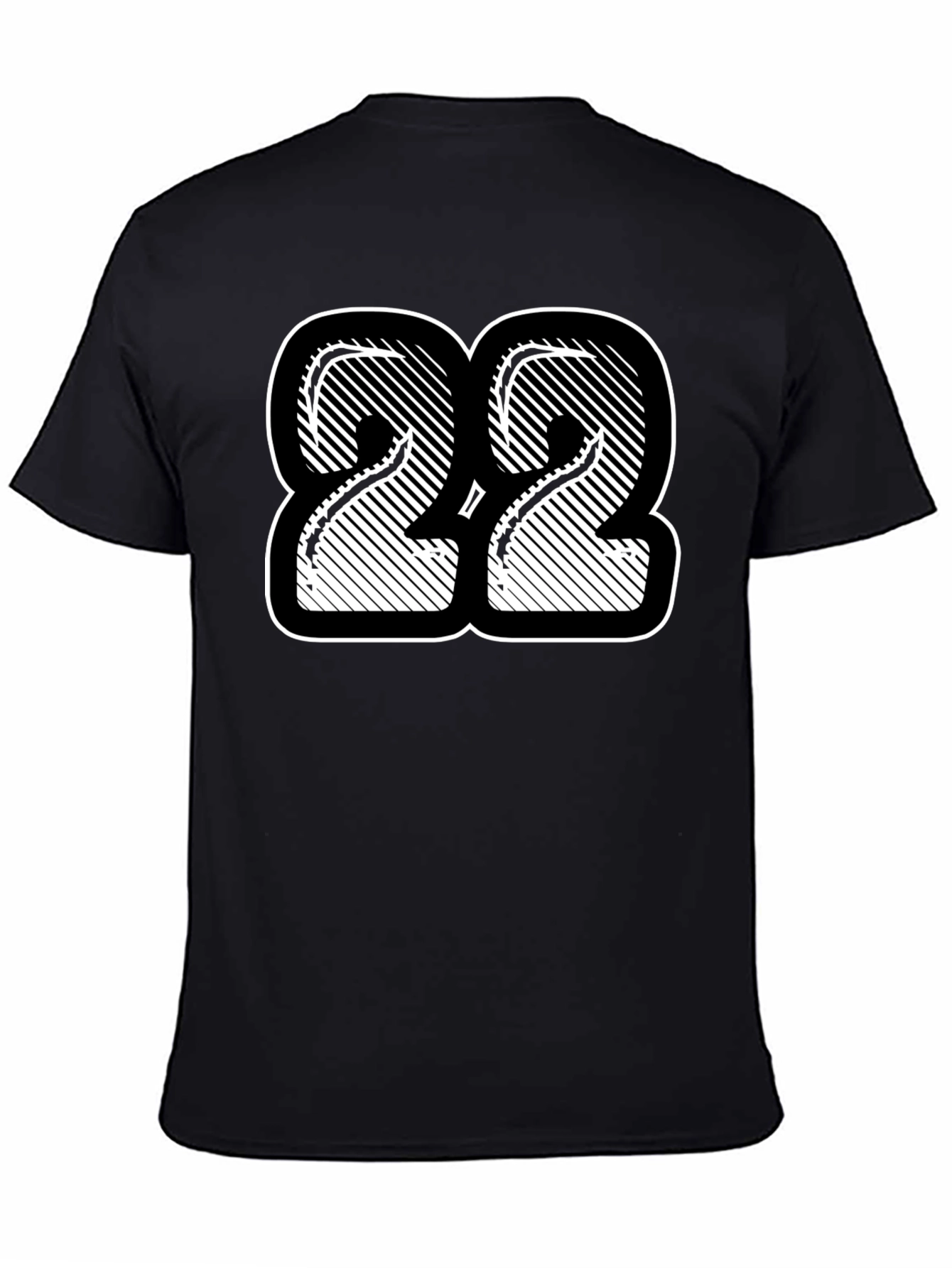 Number 22 Graphic Print Black T-Shirt