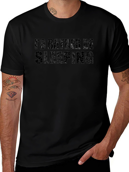 Id Rather Be Sleeping Black Graphic T-Shirt