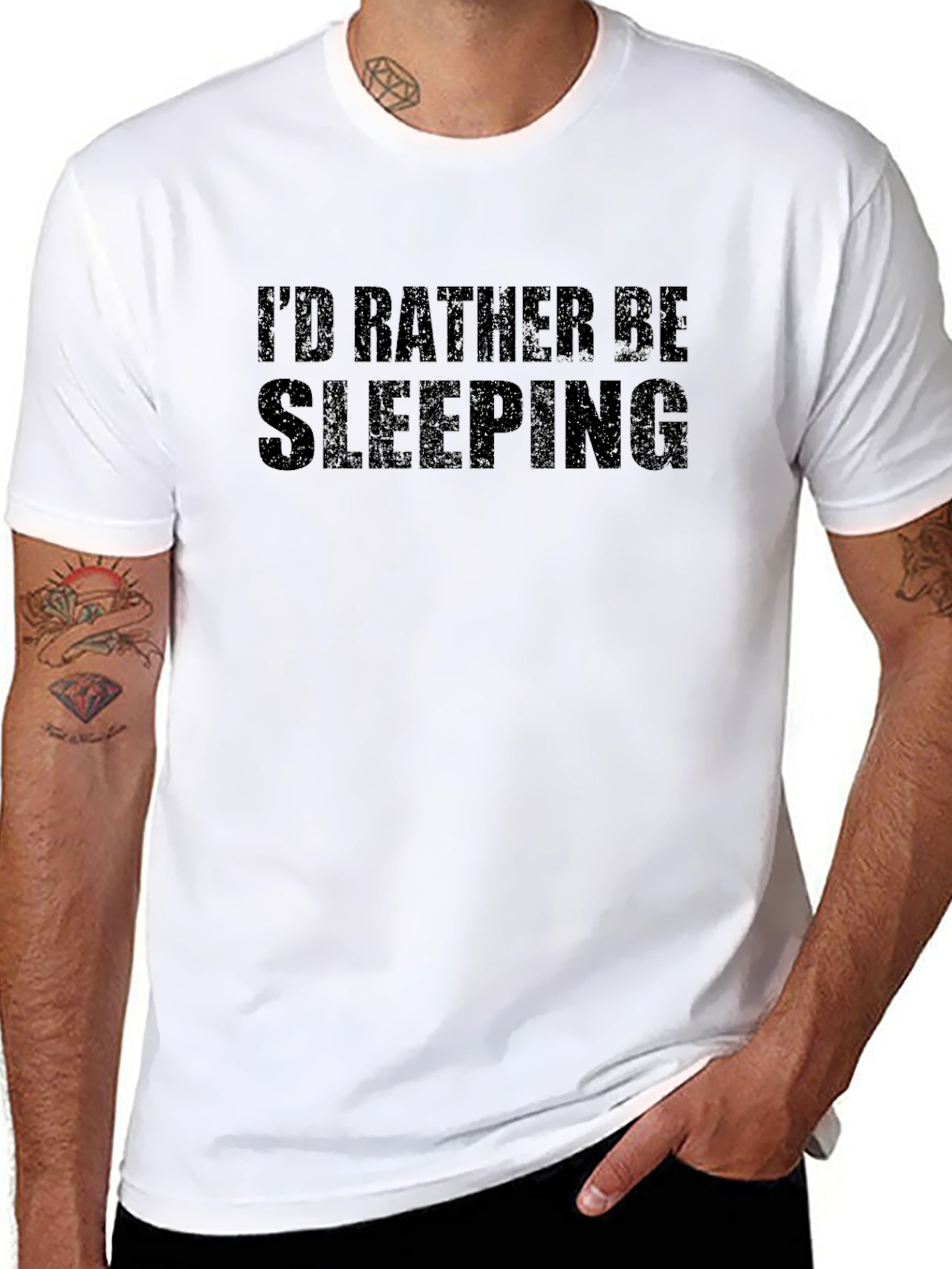 Id Rather Be Sleeping Black Graphic T-Shirt