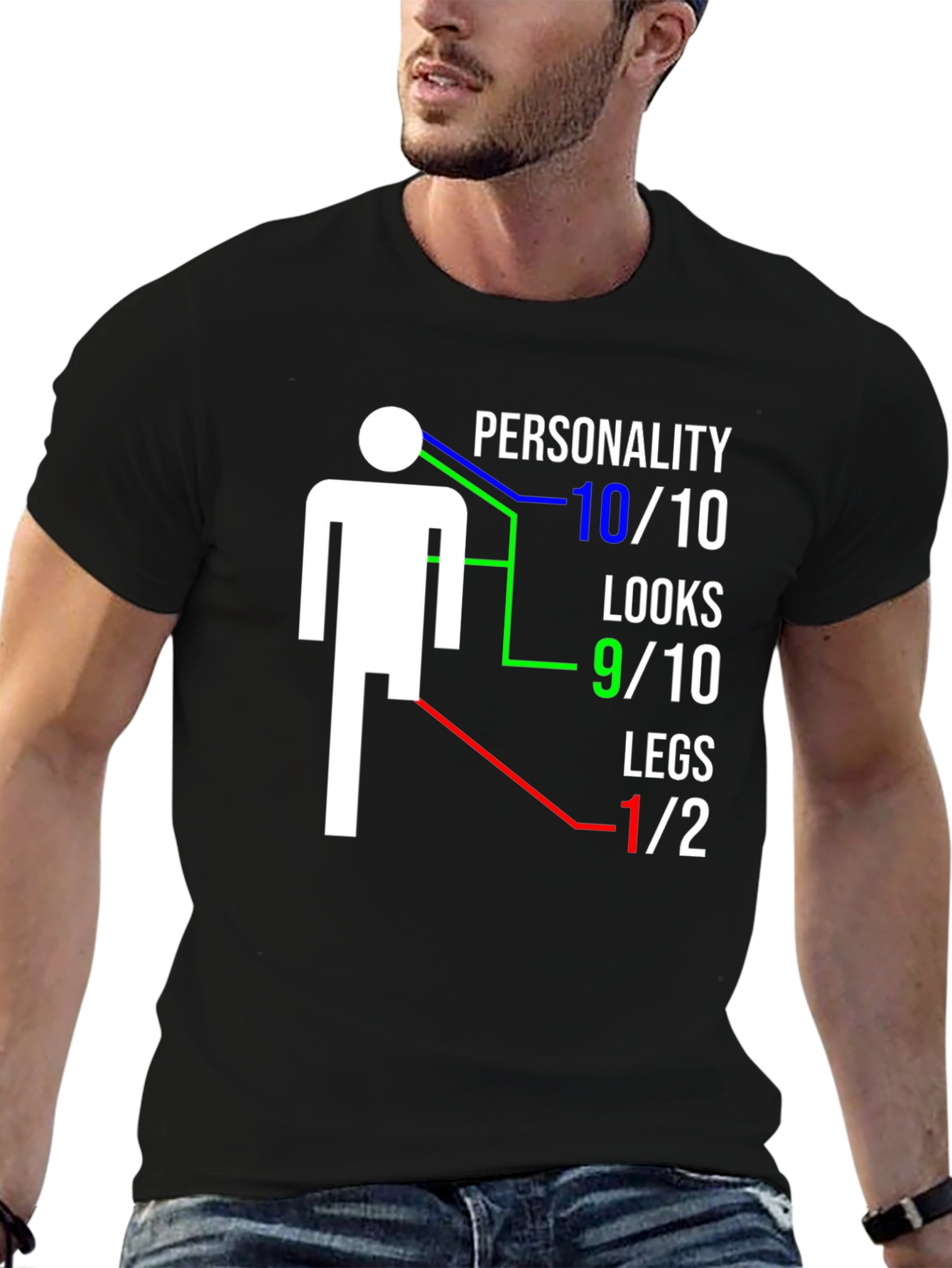 Funny One-Legged Man Graphic T-Shirt