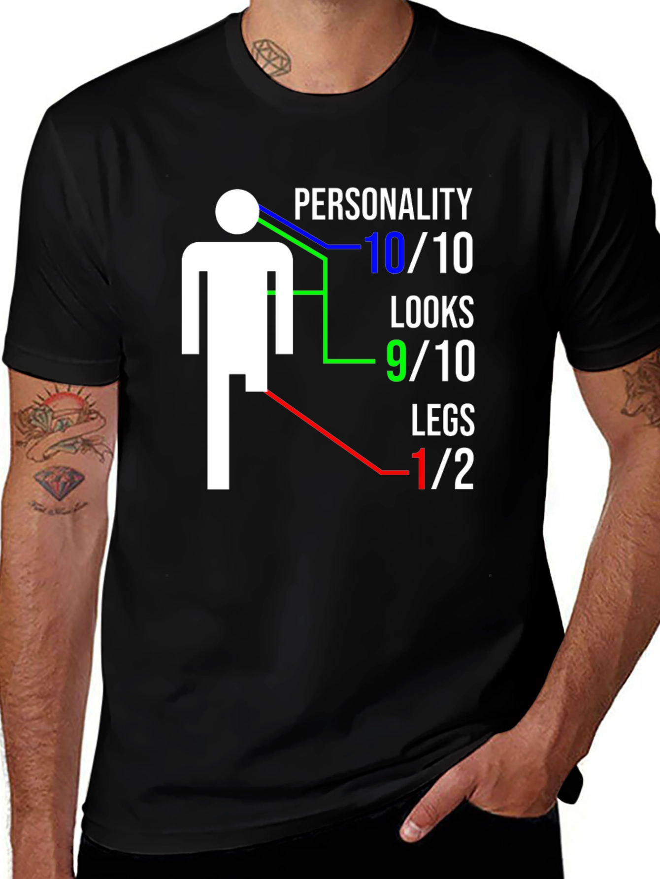 Funny One-Legged Man Graphic T-Shirt