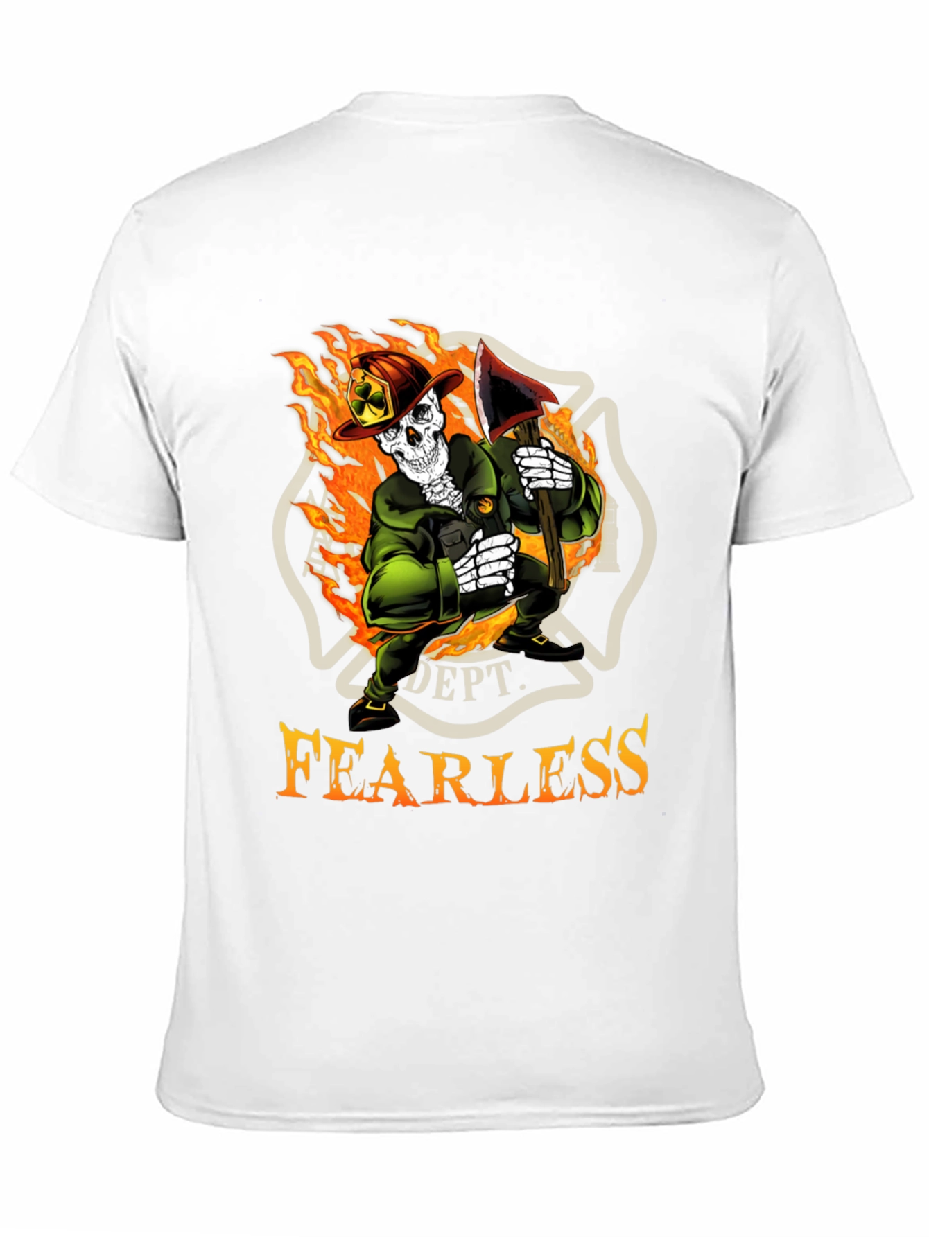 Fearless Firefighter Skeleton Graphic T-Shirt