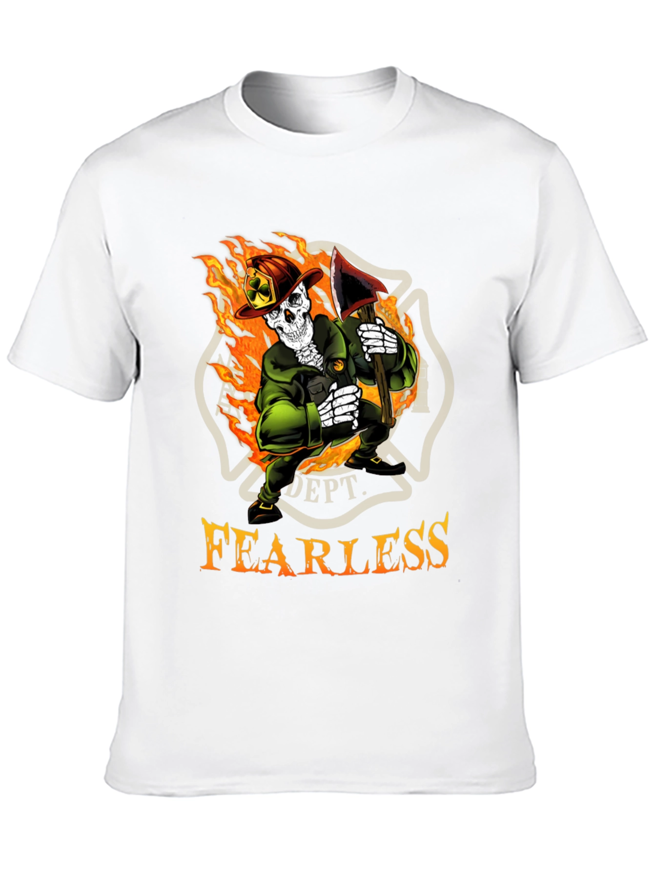 Fearless Firefighter Skeleton Graphic T-Shirt