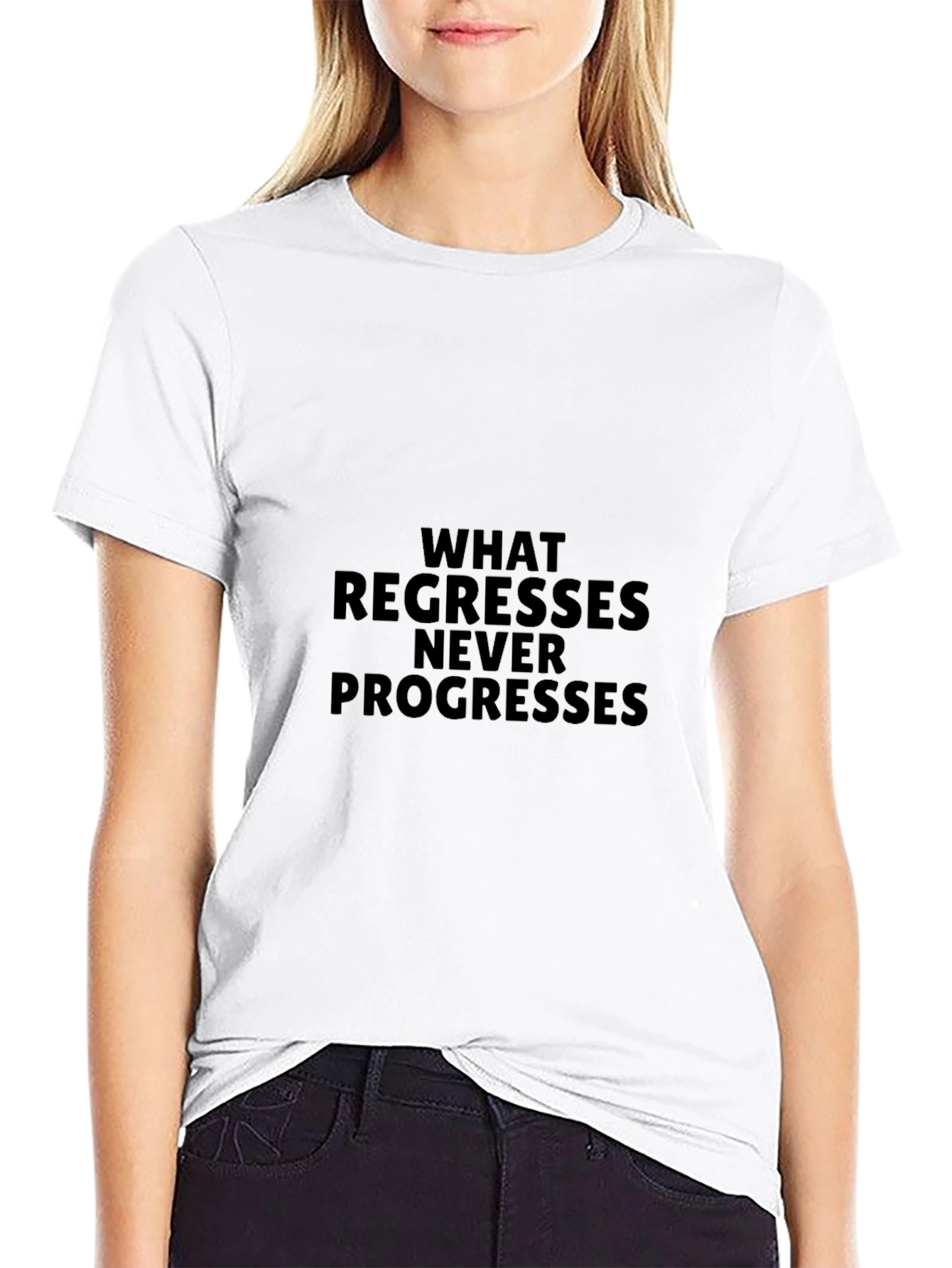 Regresses Never Progresses Black T-Shirt