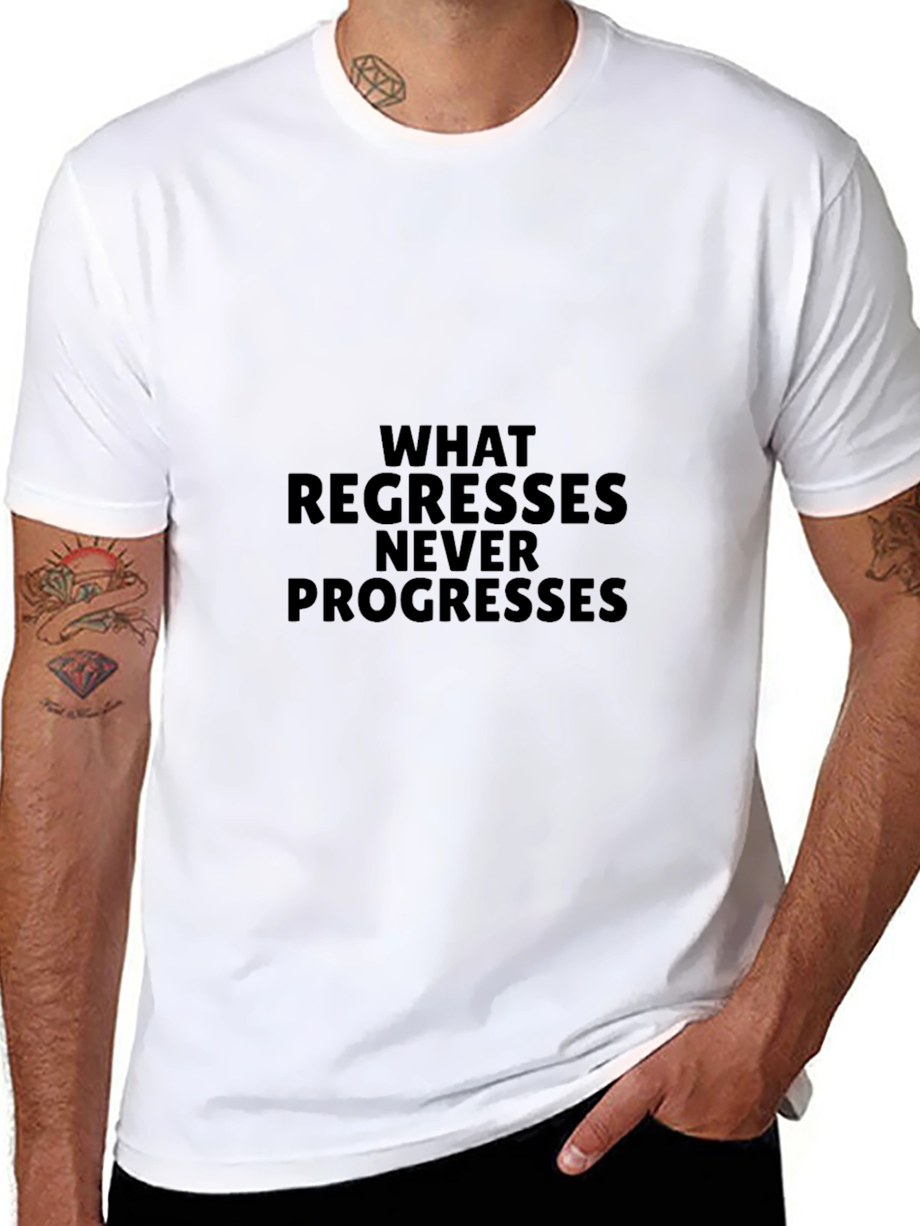Regresses Never Progresses Black T-Shirt