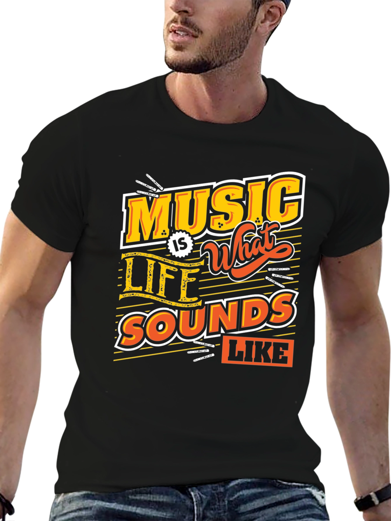 Music Is What Life Sounds Like Graphic Tee