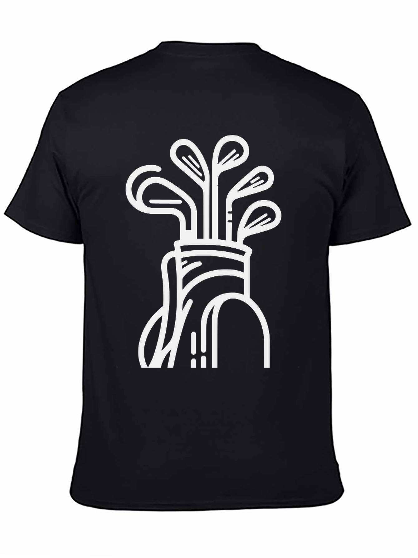 Golf Clubs Graphic Tee - Black Cotton Blend
