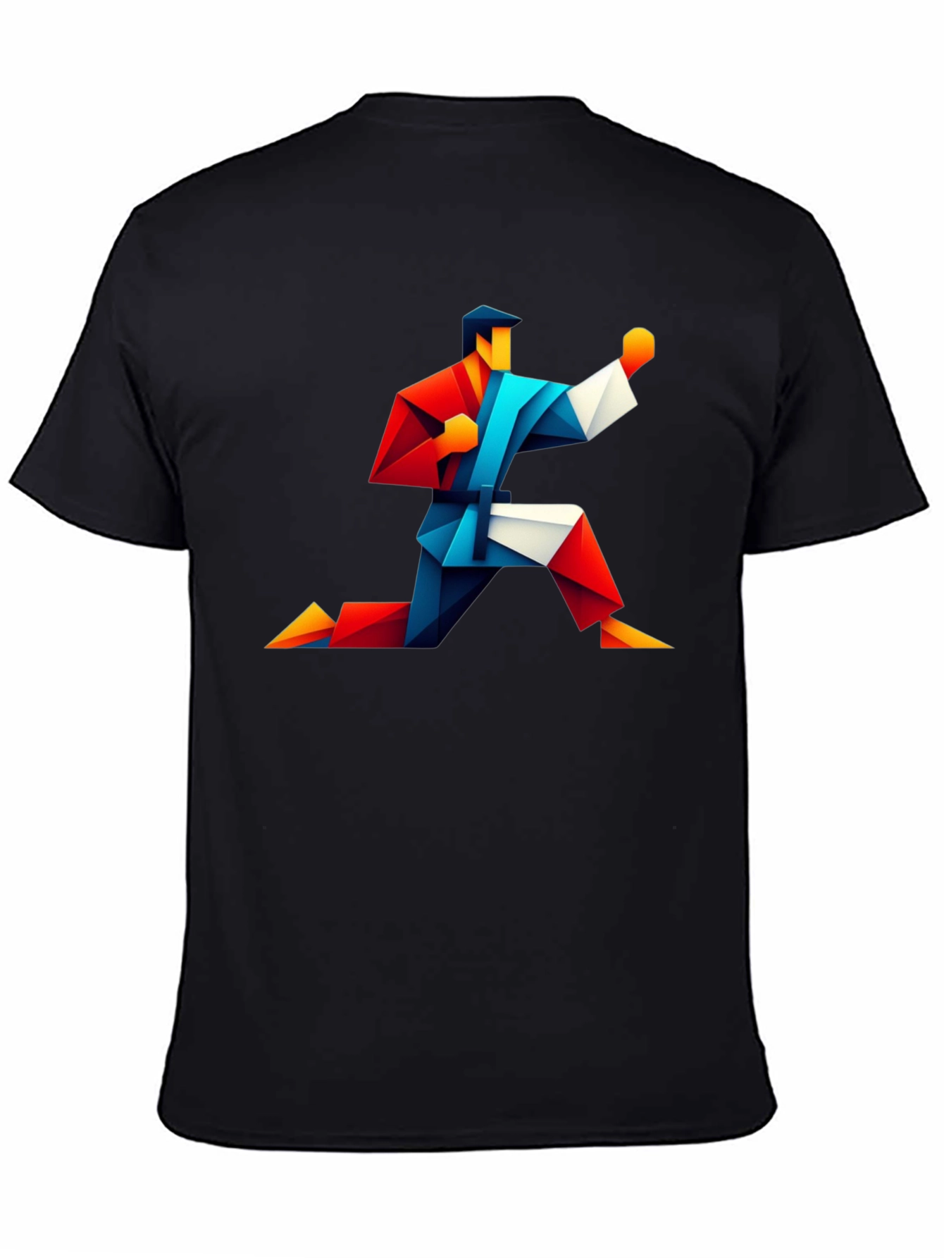 Geometric Karate Graphic Tee - Black
