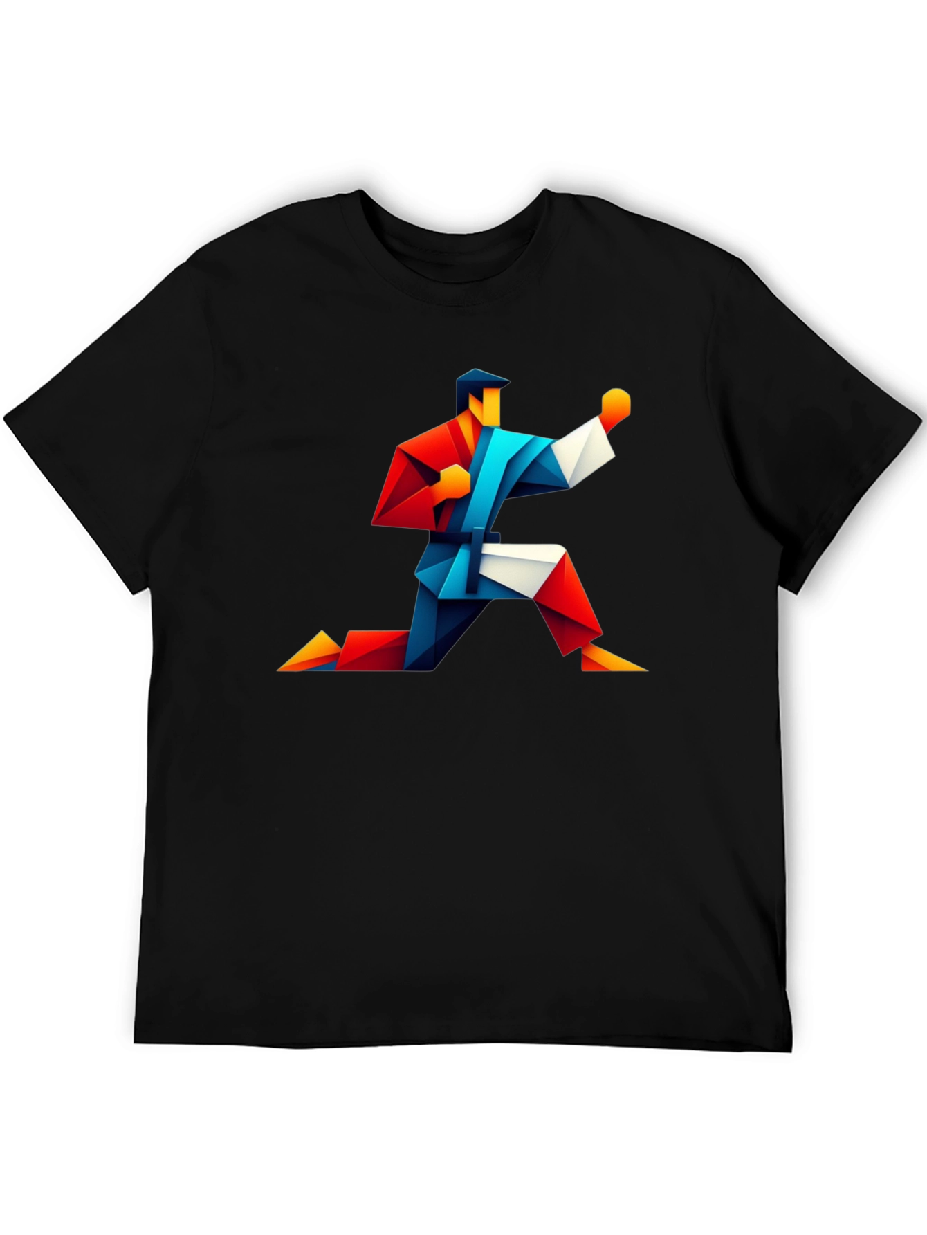 Geometric Karate Graphic Tee - Black